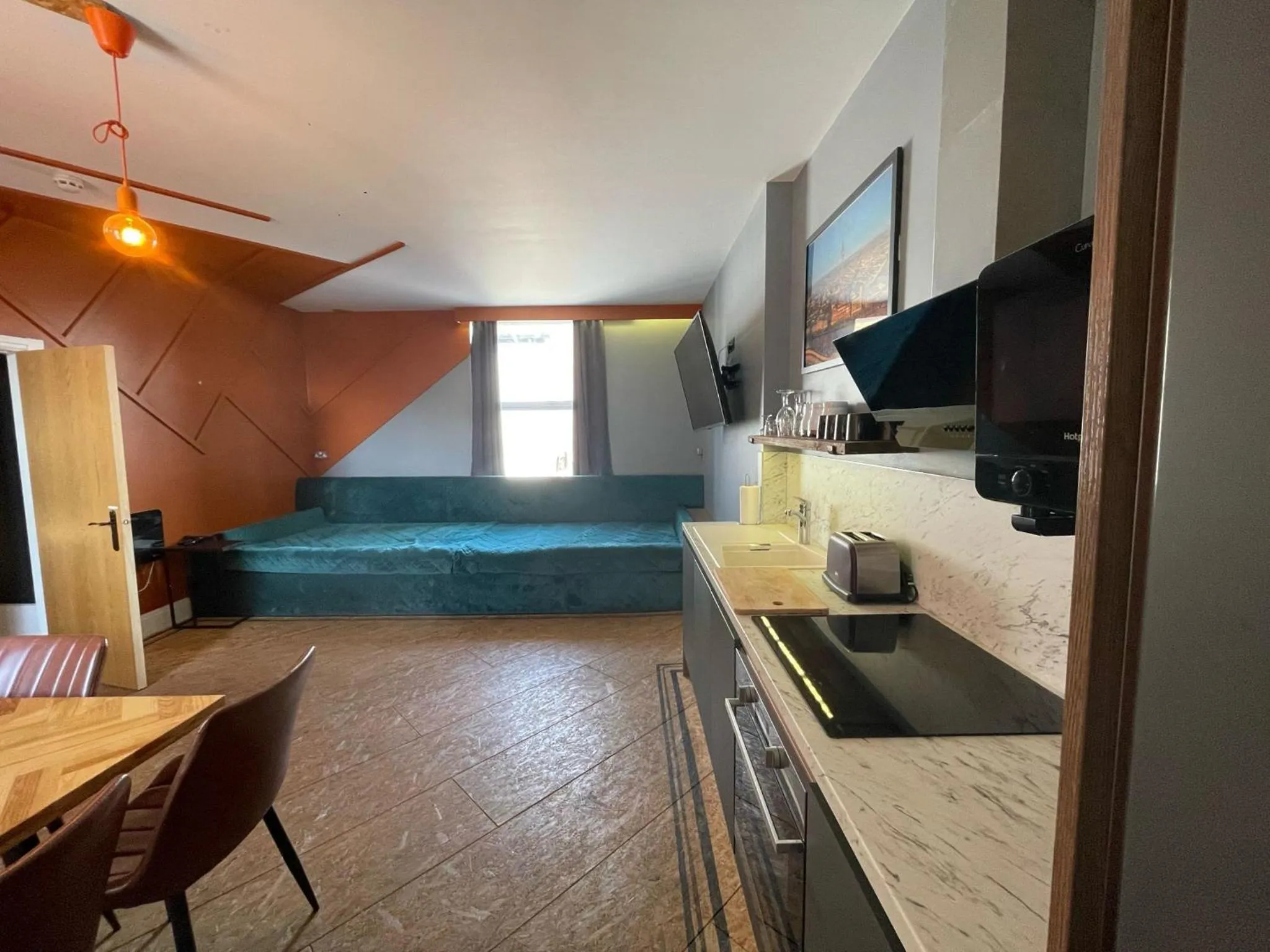 Kitchen or kitchenette, Bed in The Luxury Penthouse by Sasco Apartments