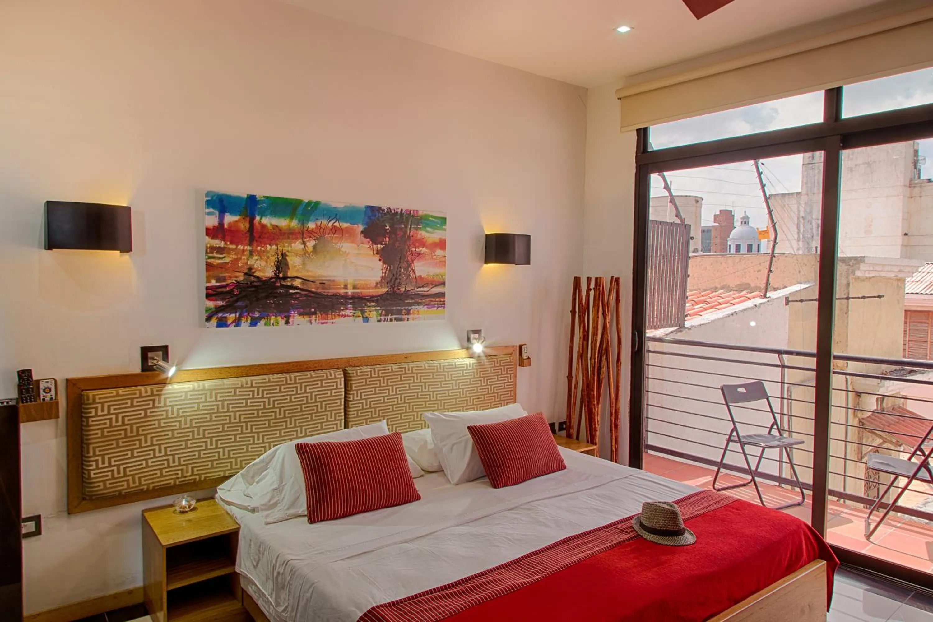 Balcony/Terrace, Bed in Hotel Boutique Casa Carolina