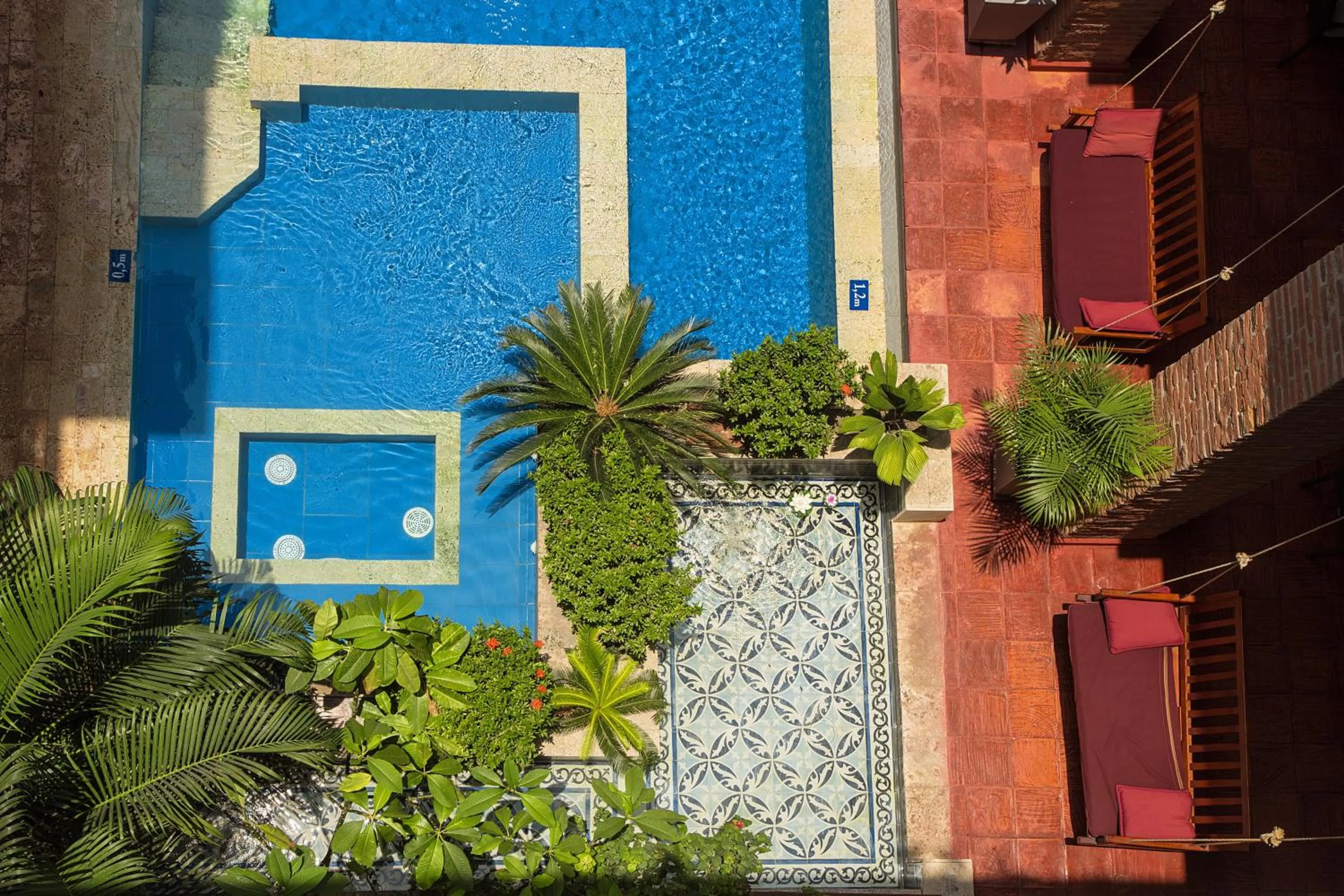 Pool view in Hotel Boutique Casa Carolina