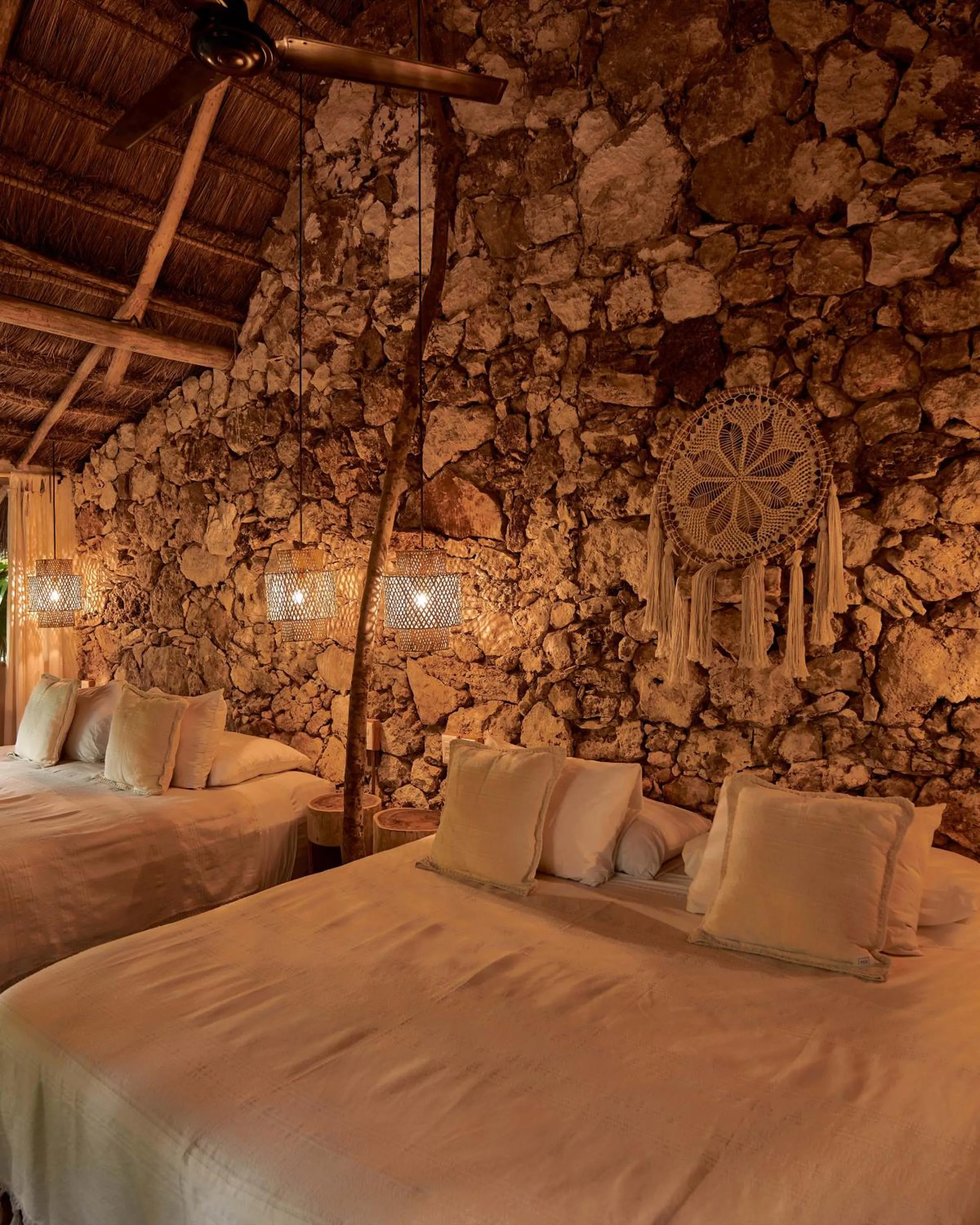 Bed in Kapok Bacalar - Plant Based Hotel