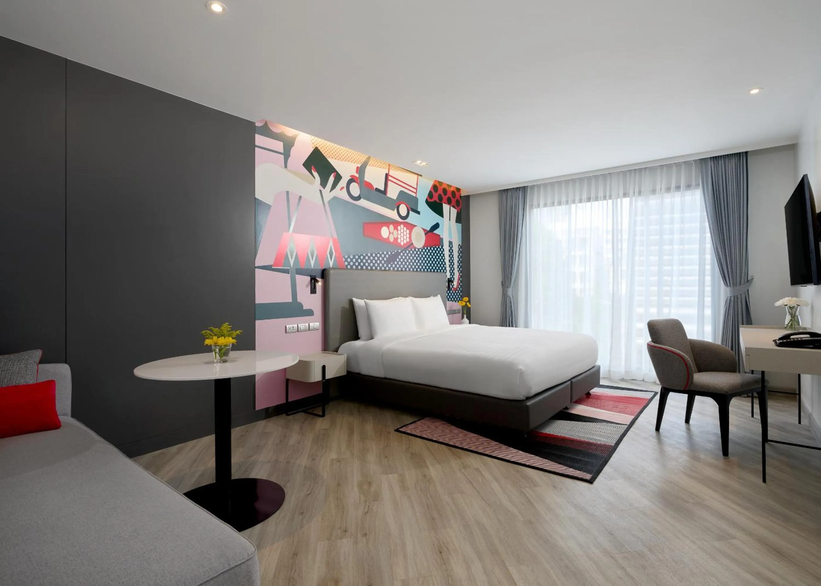 Bedroom, Bed in Oakwood Studios Sukhumvit Bangkok