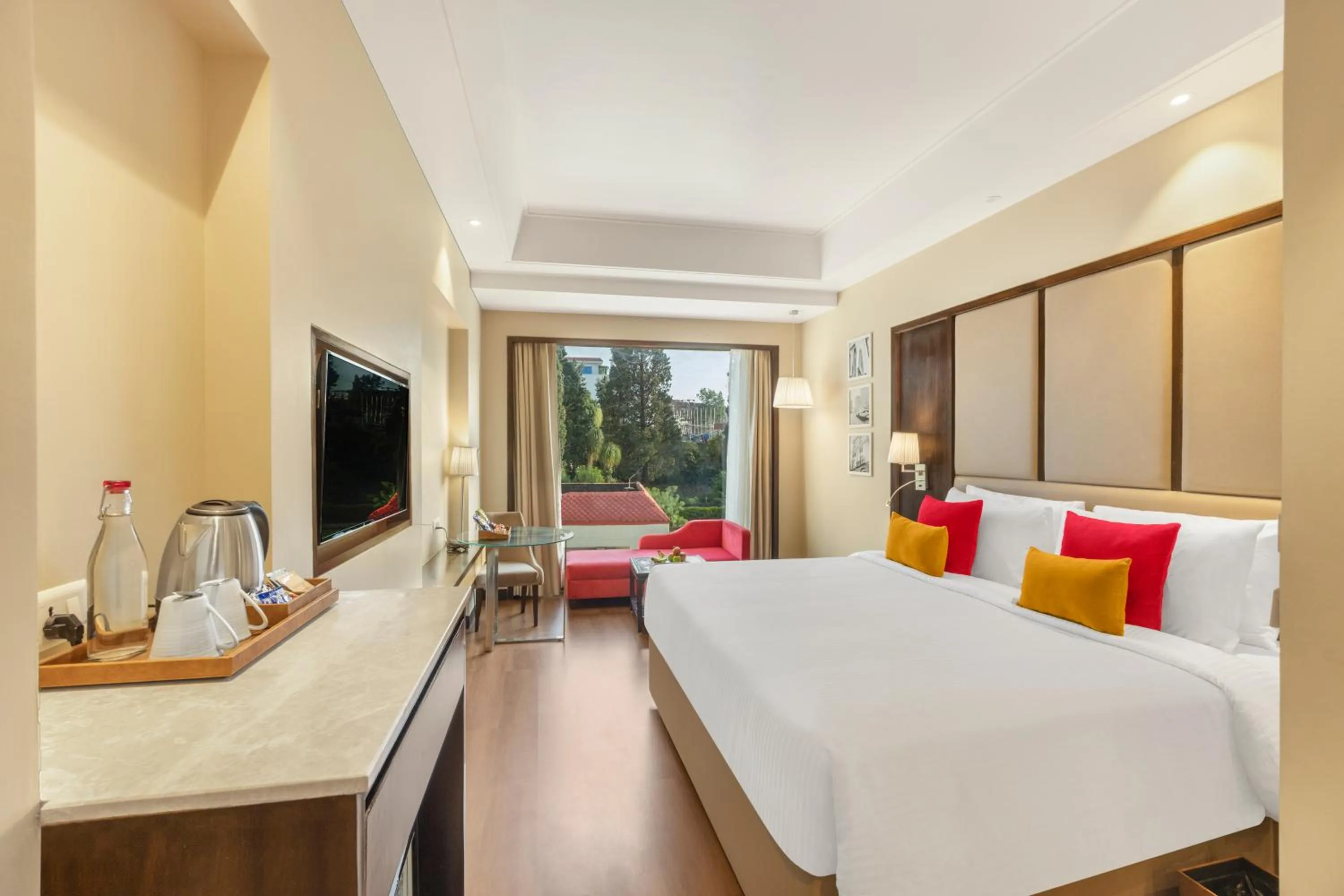 Bedroom, Bed in The Vaishnodevi Sarovar Portico