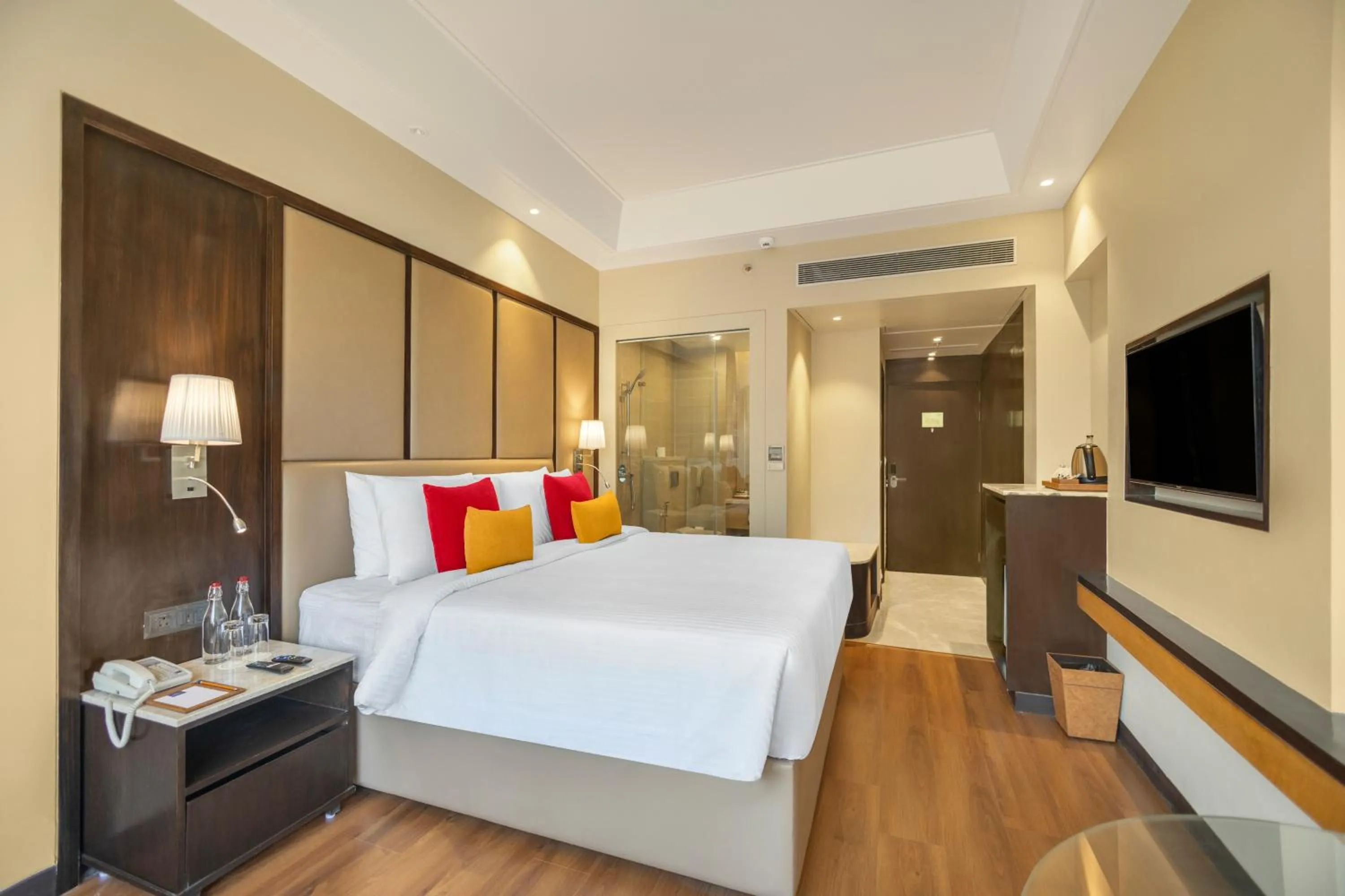 Bedroom, Bed in The Vaishnodevi Sarovar Portico