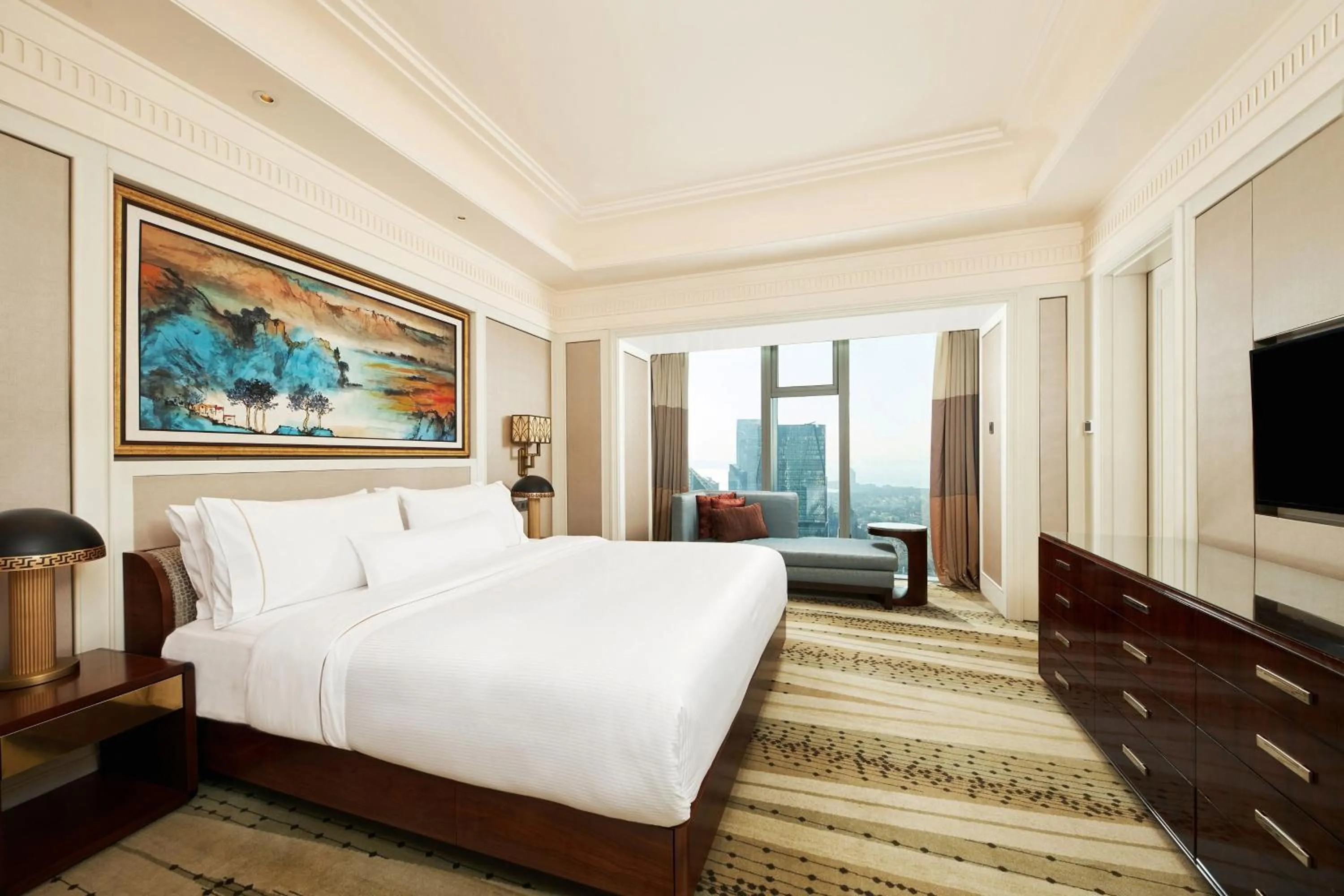 Bedroom, Bed in The Westin Qingdao - Instagrammable