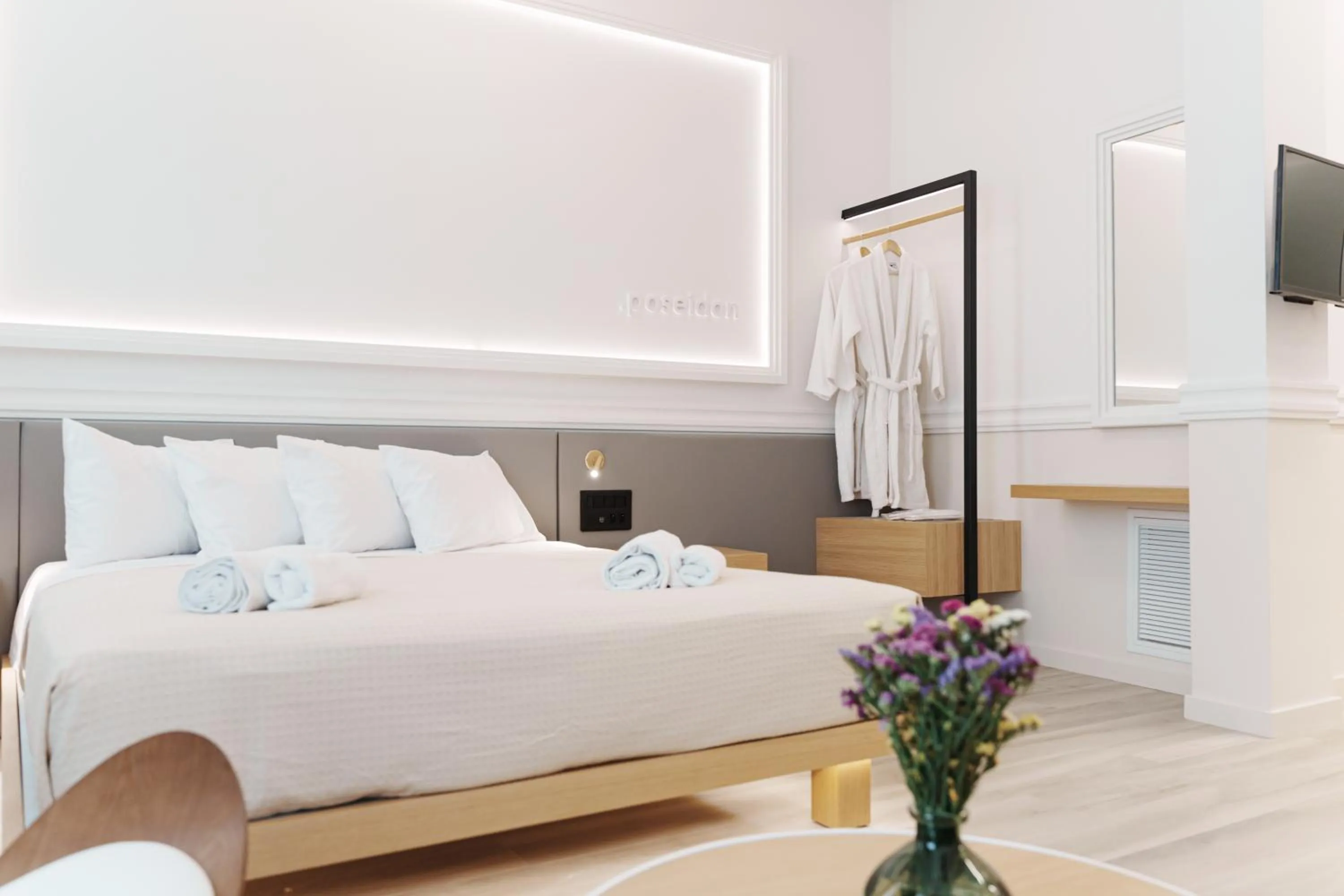 Bed in Agora Athens Suites