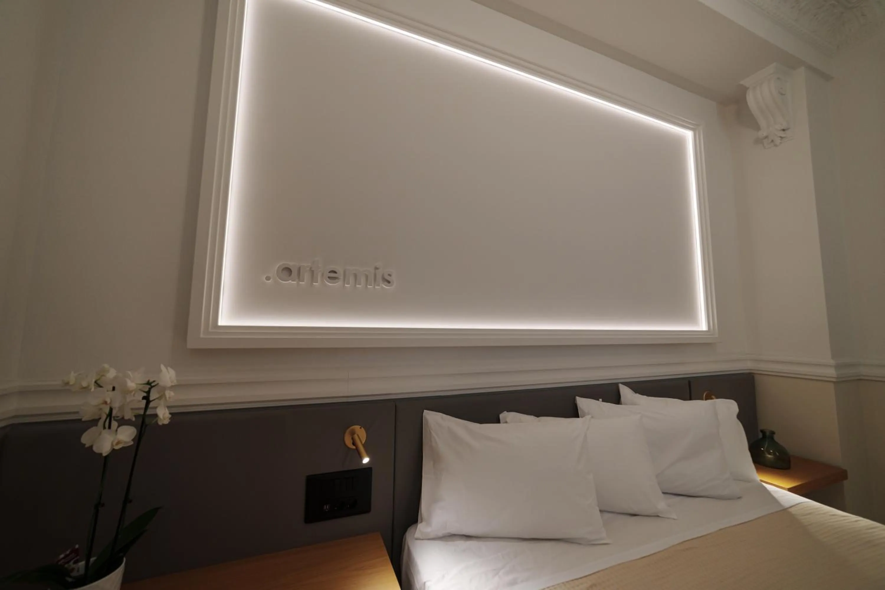 Bed in Agora Athens Suites