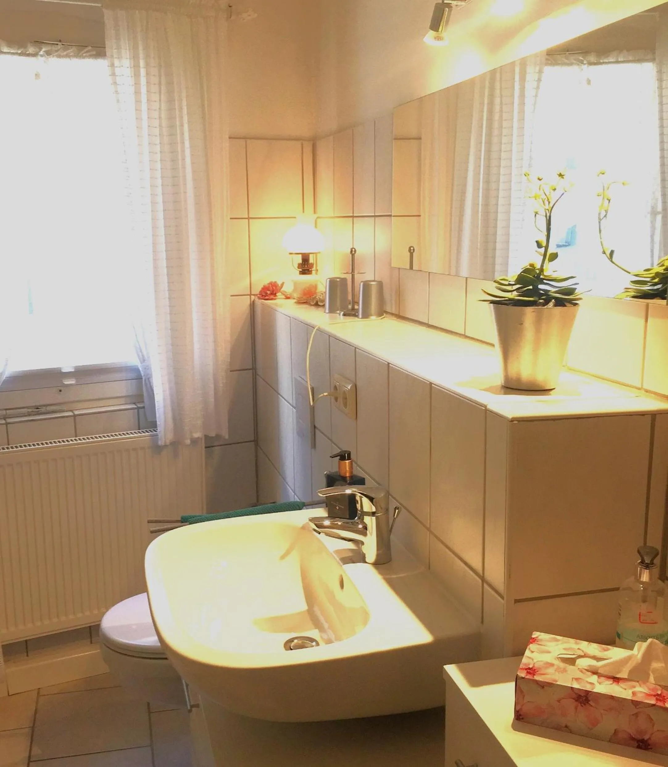 Bathroom in Ferienhäusel am Malerweg mit Terrasse