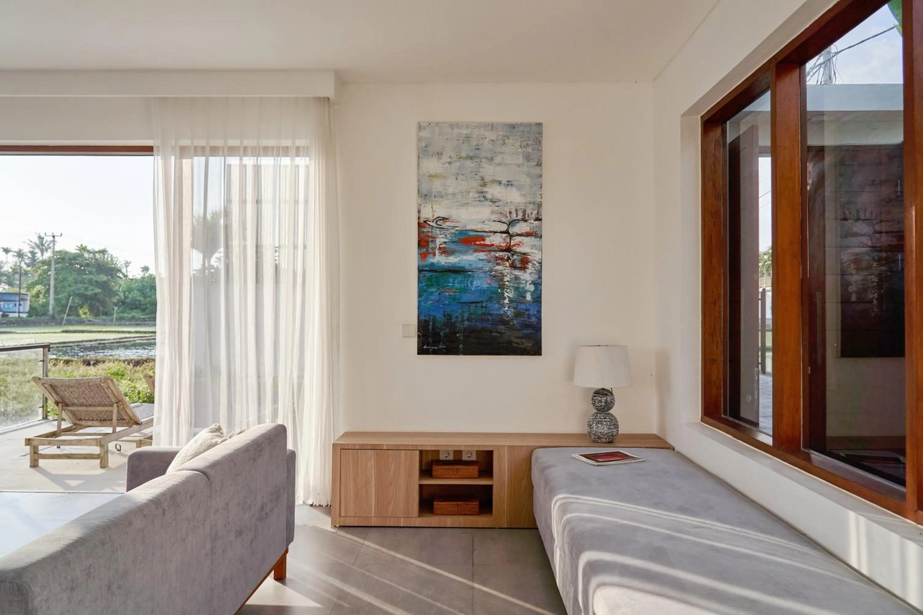 View (from property/room), Bed in Om Cemagi Beach Villa Canggu