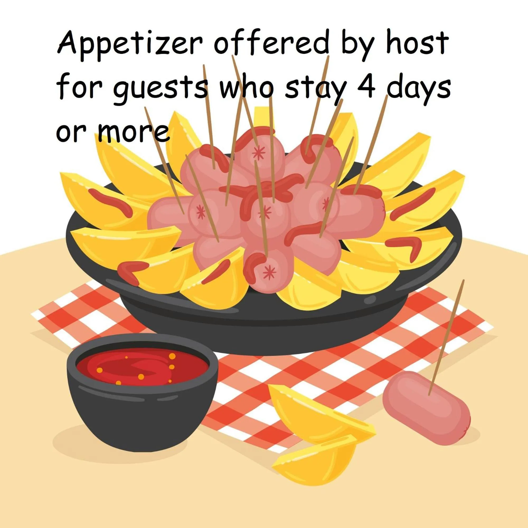 Food and drinks in Room country-lake