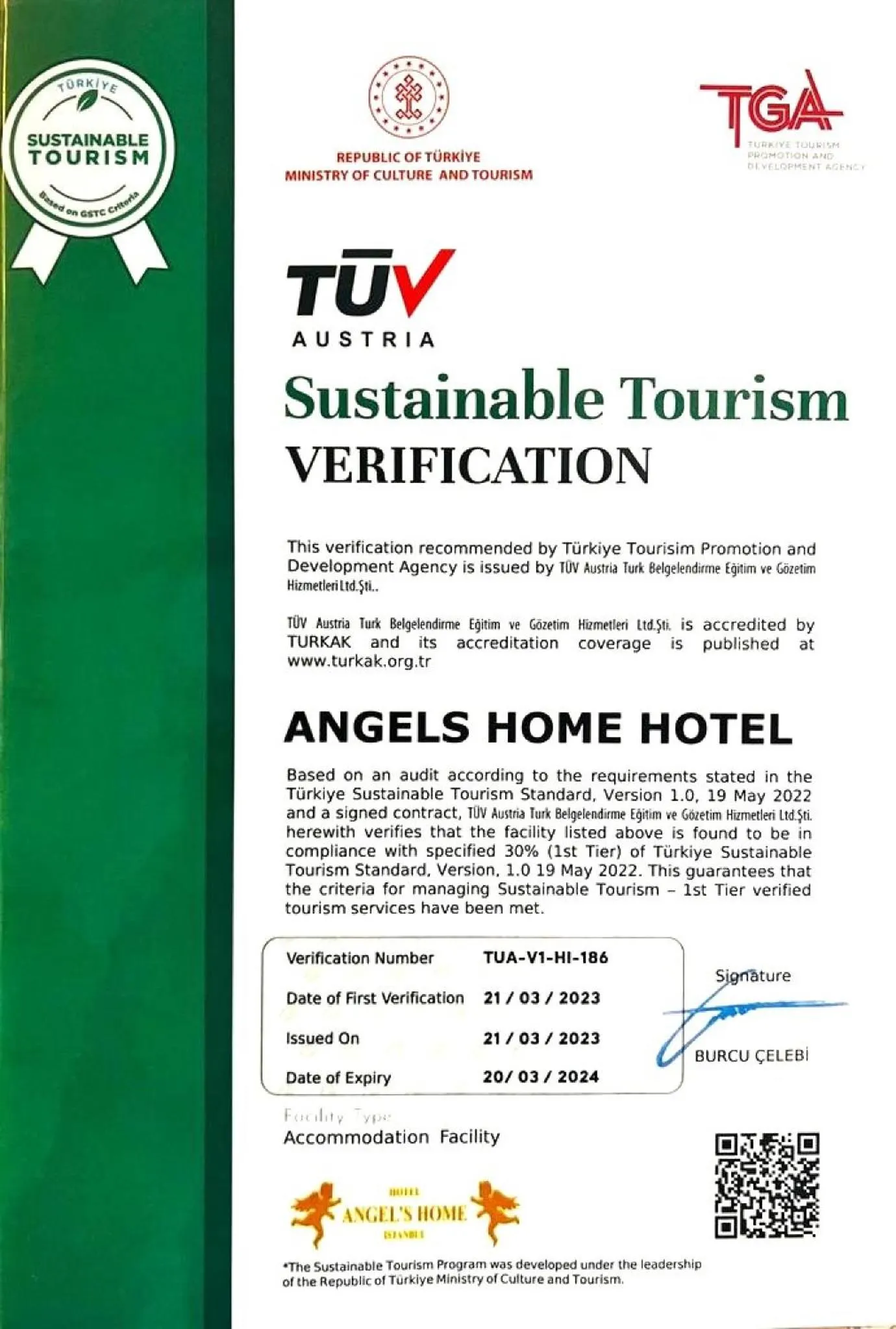 Logo/Certificate/Sign in Angel's Home Hotel - Angel Group Hotels
