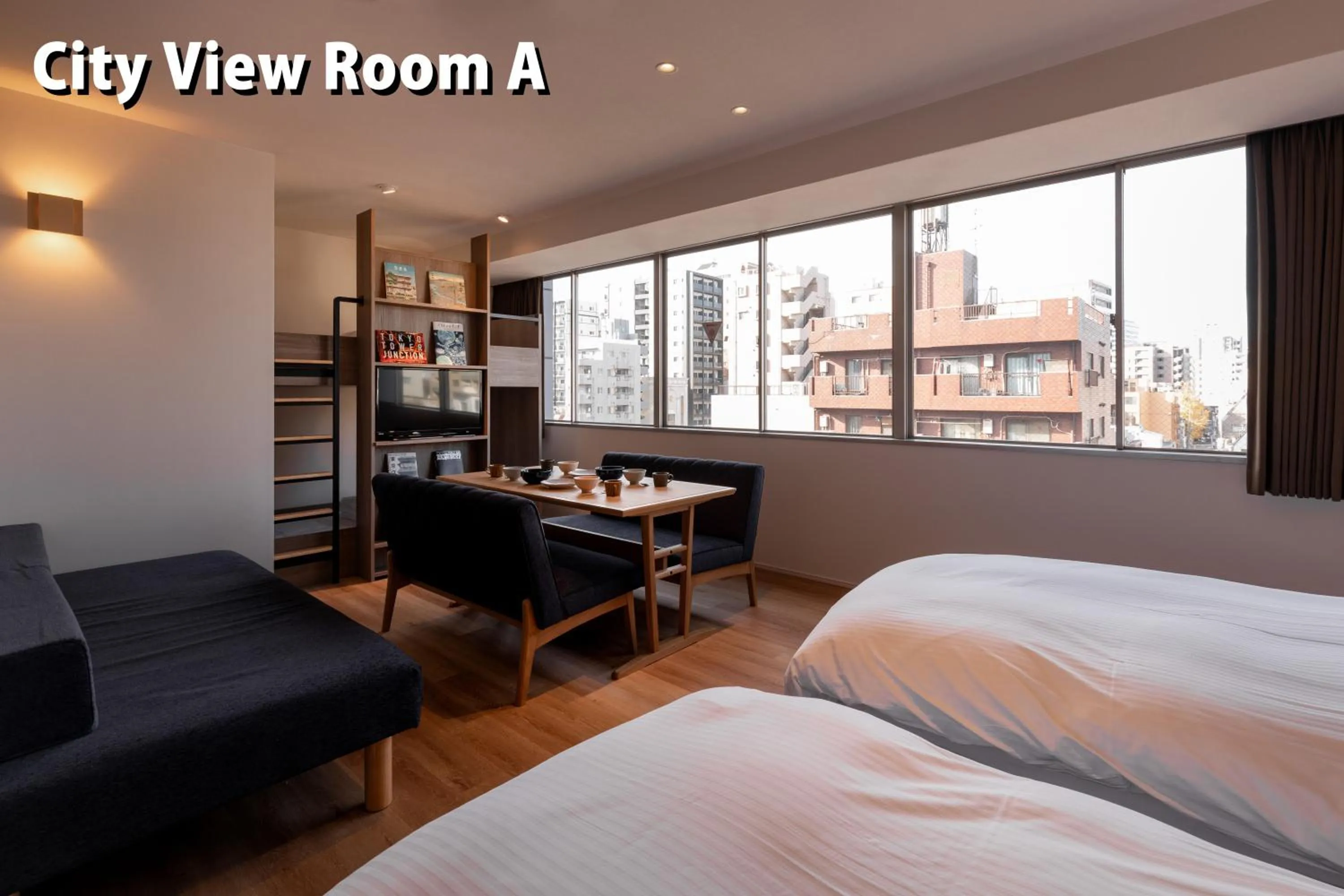 Photo of the whole room, Bed in COCOSHUKU Asakusa Kuramae