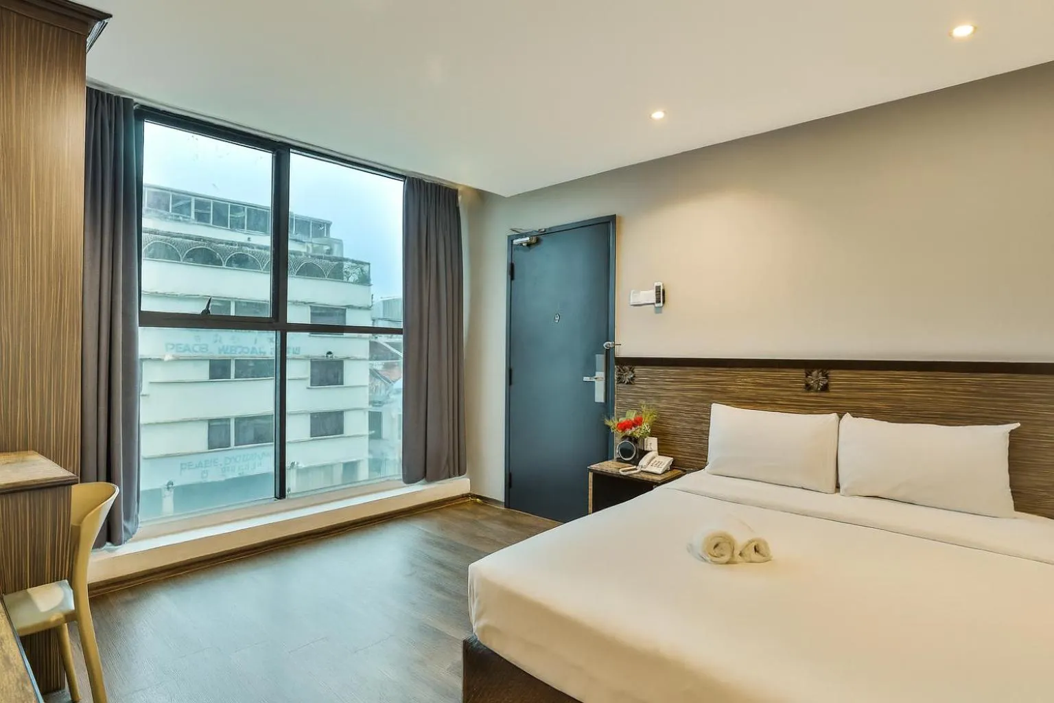 View (from property/room), Bed in Q Collection Macalister formerly known as Apple Hotel Penang