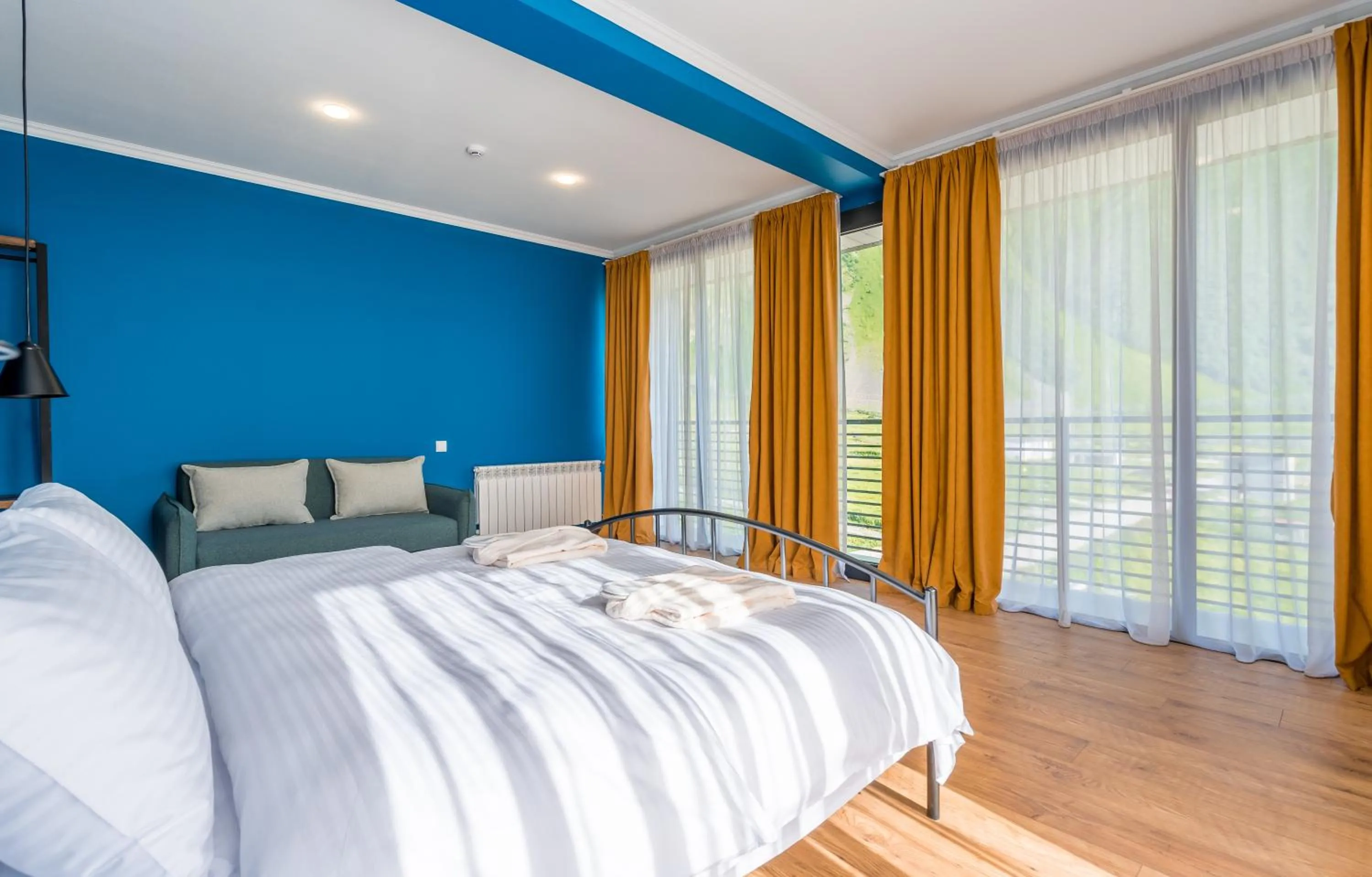 Bed in Hotel Darchi Kazbegi