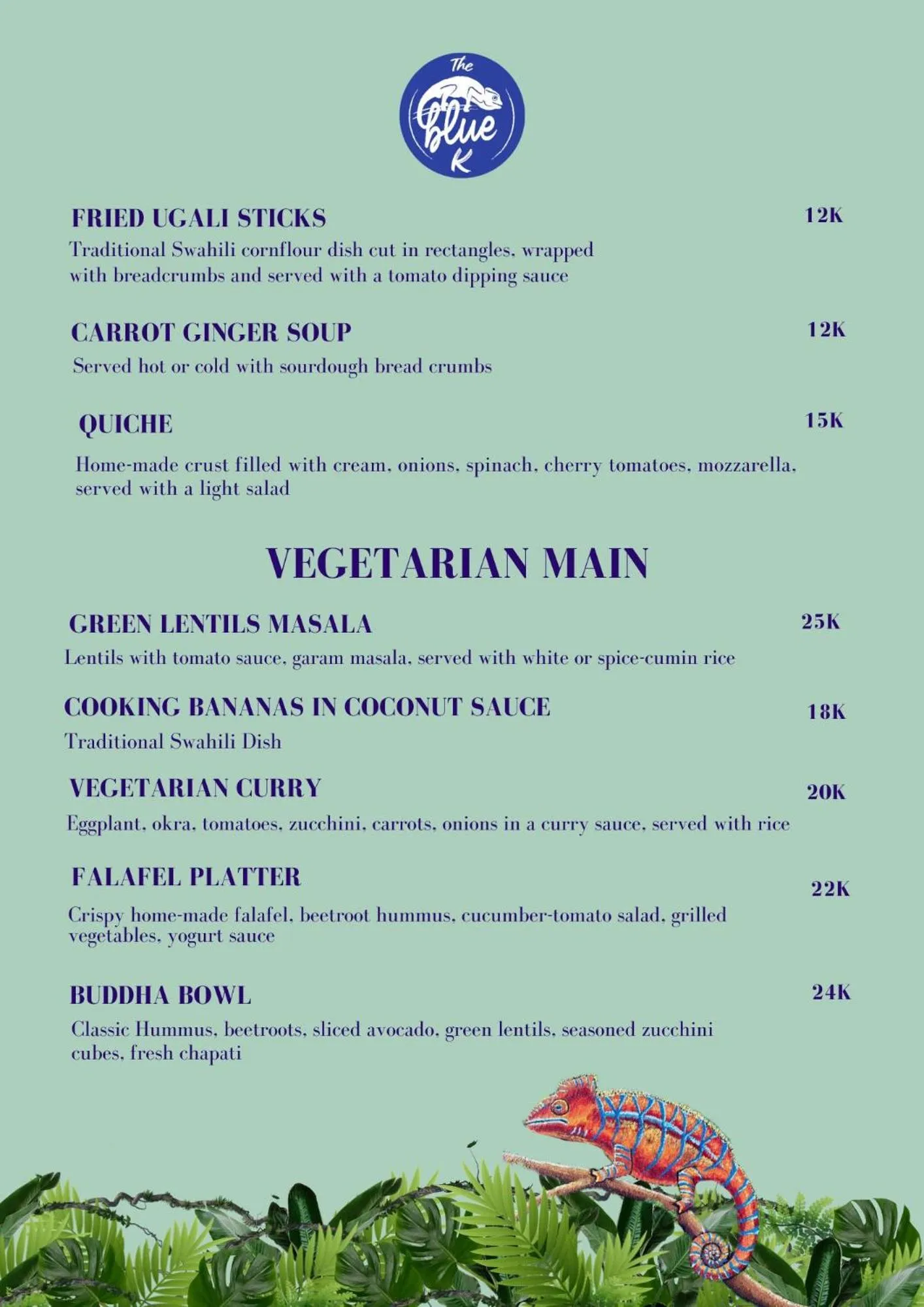 Restaurant/places to eat in Kameleon Blue