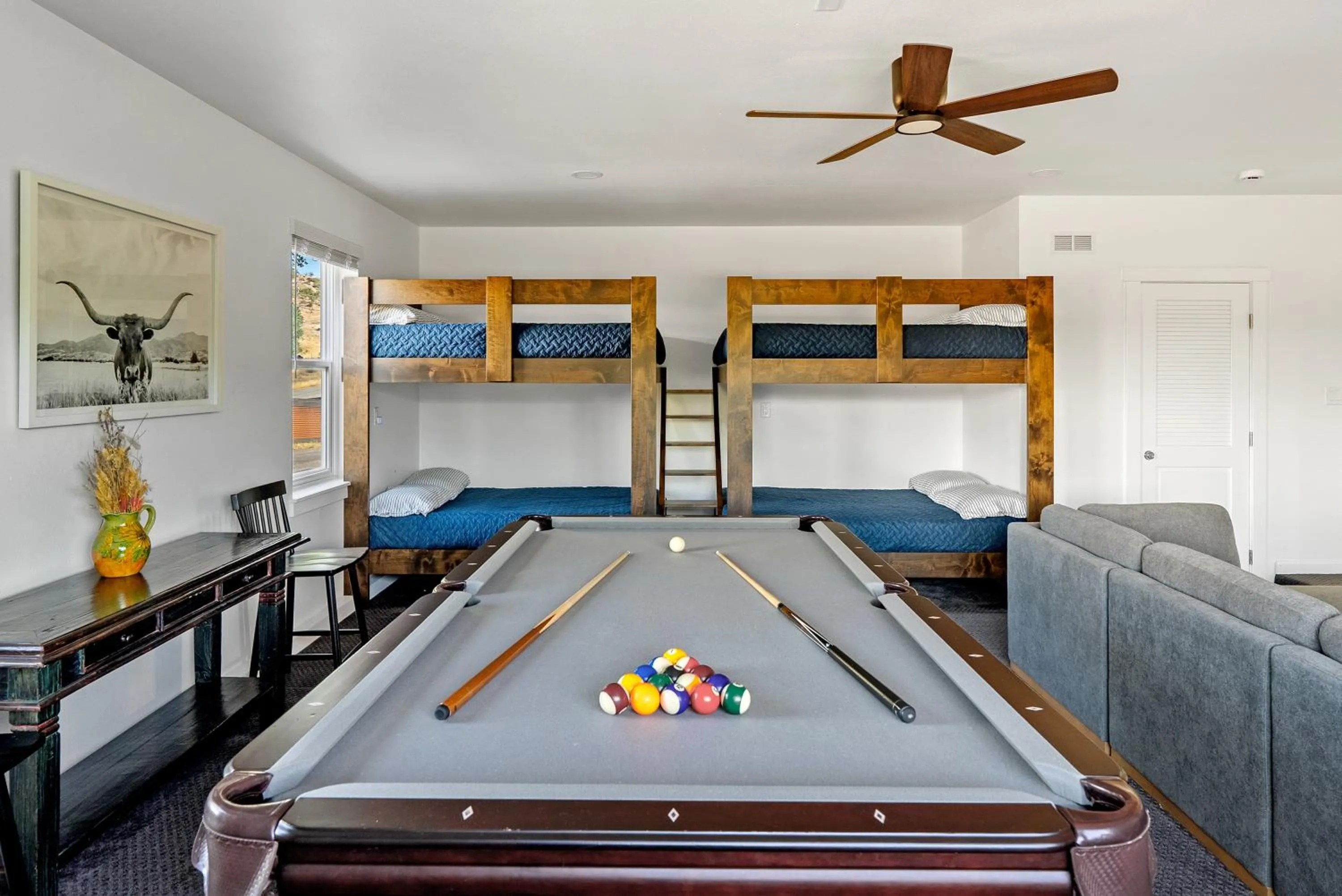 Bed in Paso Wine Country Farmhouse with Pool, Spa, Game Room