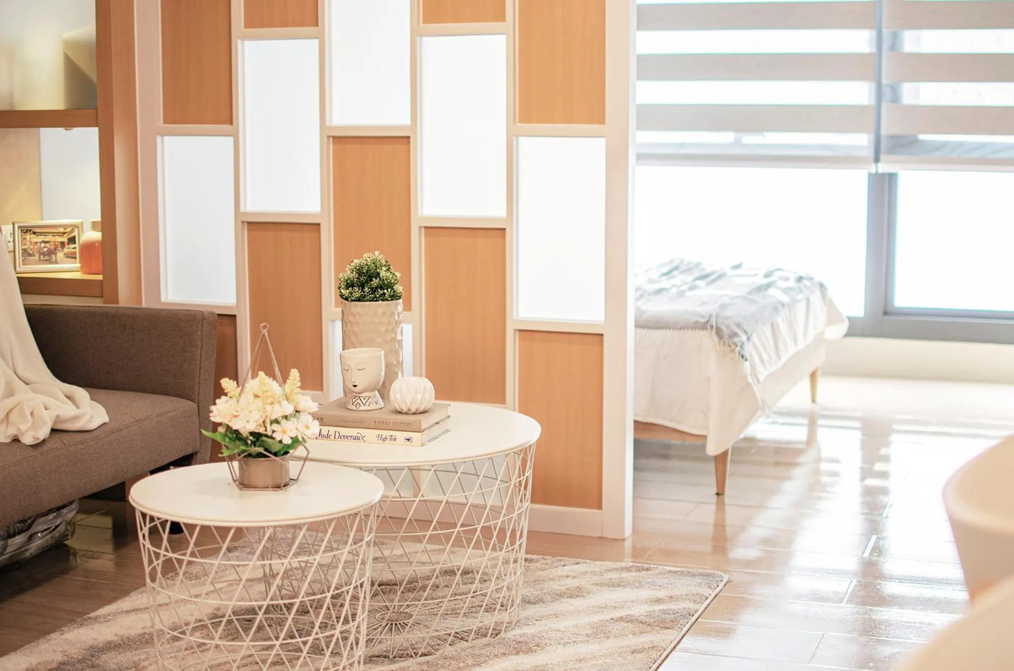 Living room, Bed in Cozy and Classy Studio Across Airport Terminal 3