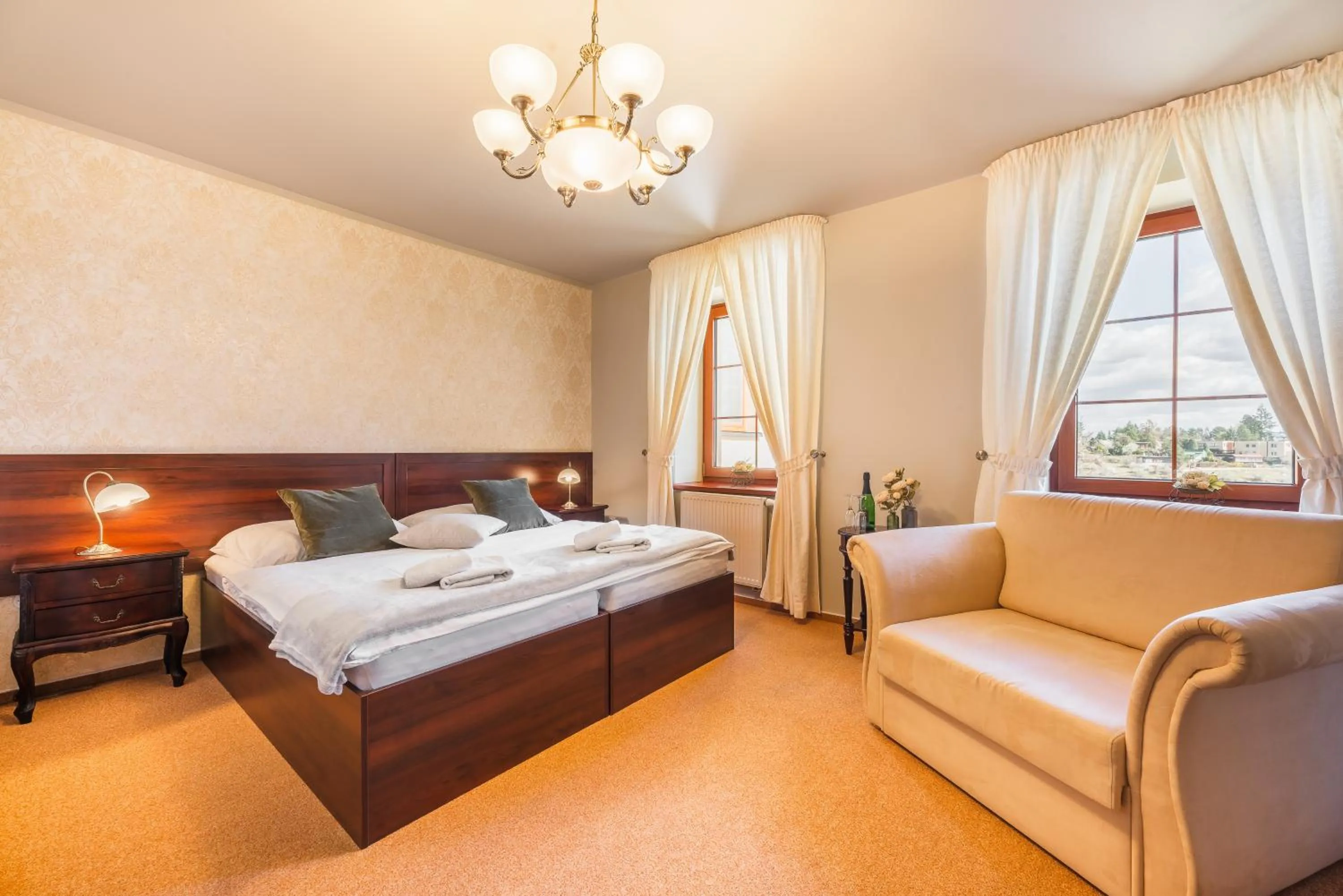 Bed in Hotel Plumlov