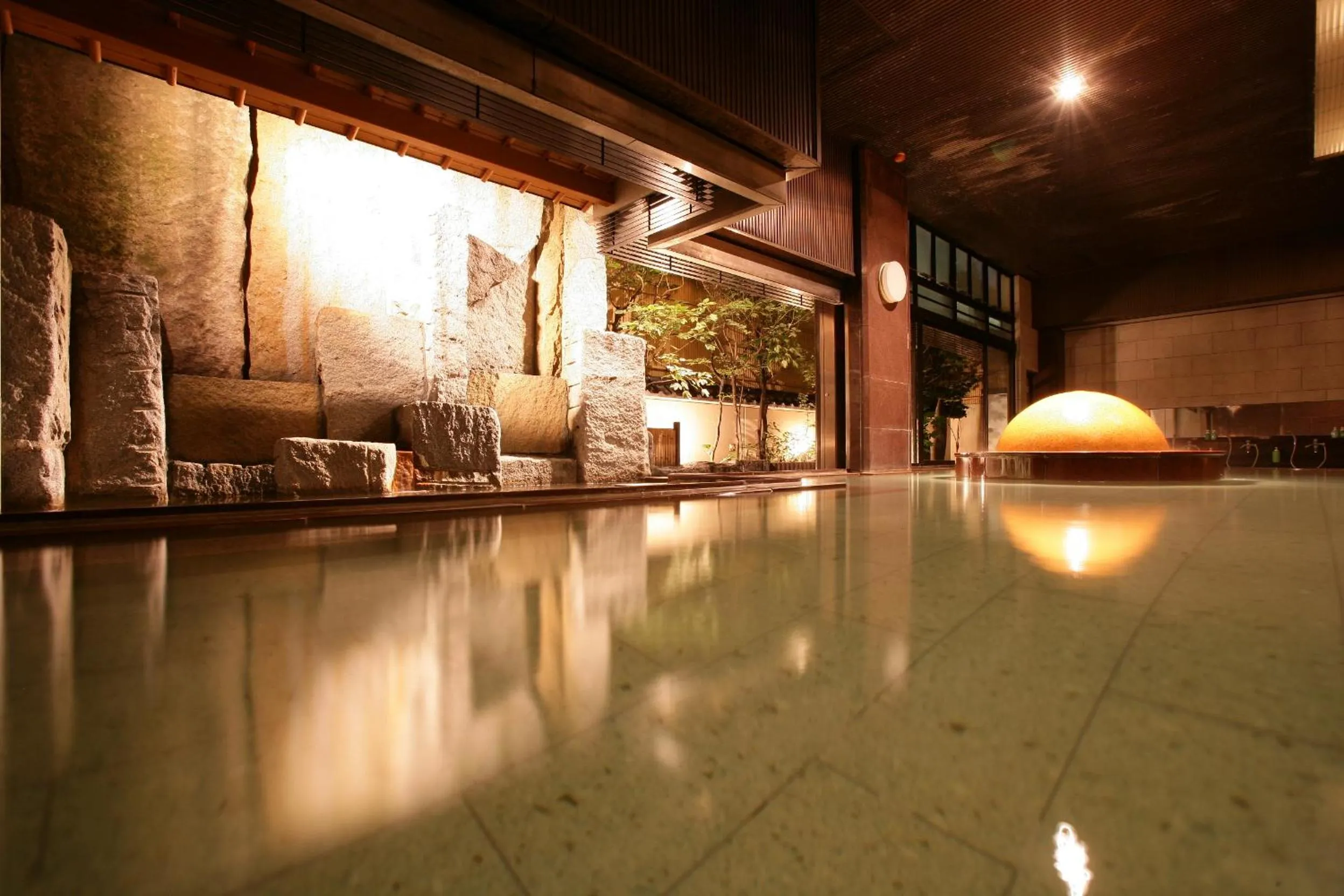 Hot Spring Bath in Takinoyu Hotel