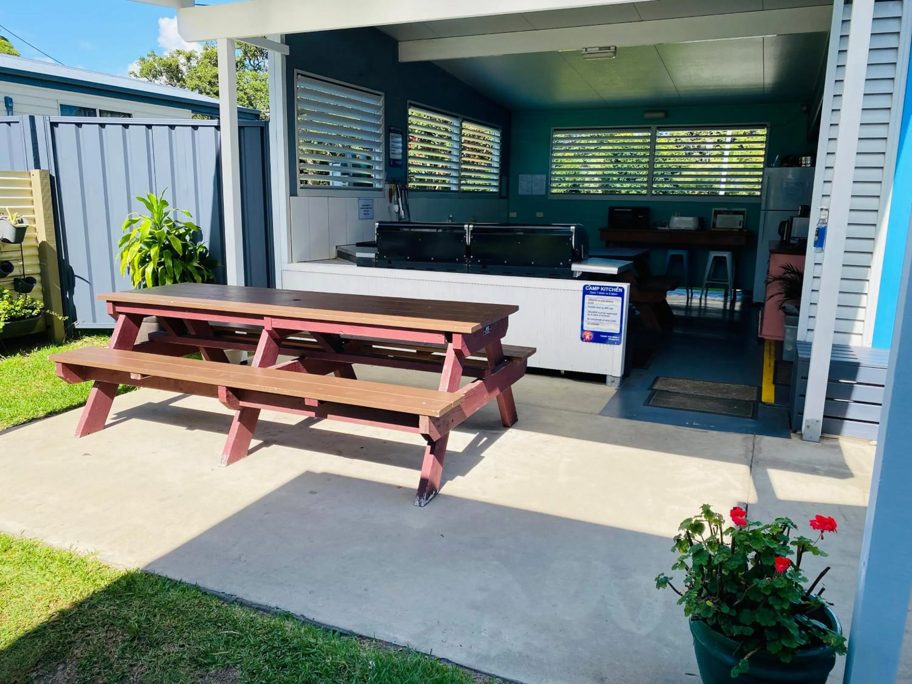 BBQ facilities in Clarence Head Caravan Park
