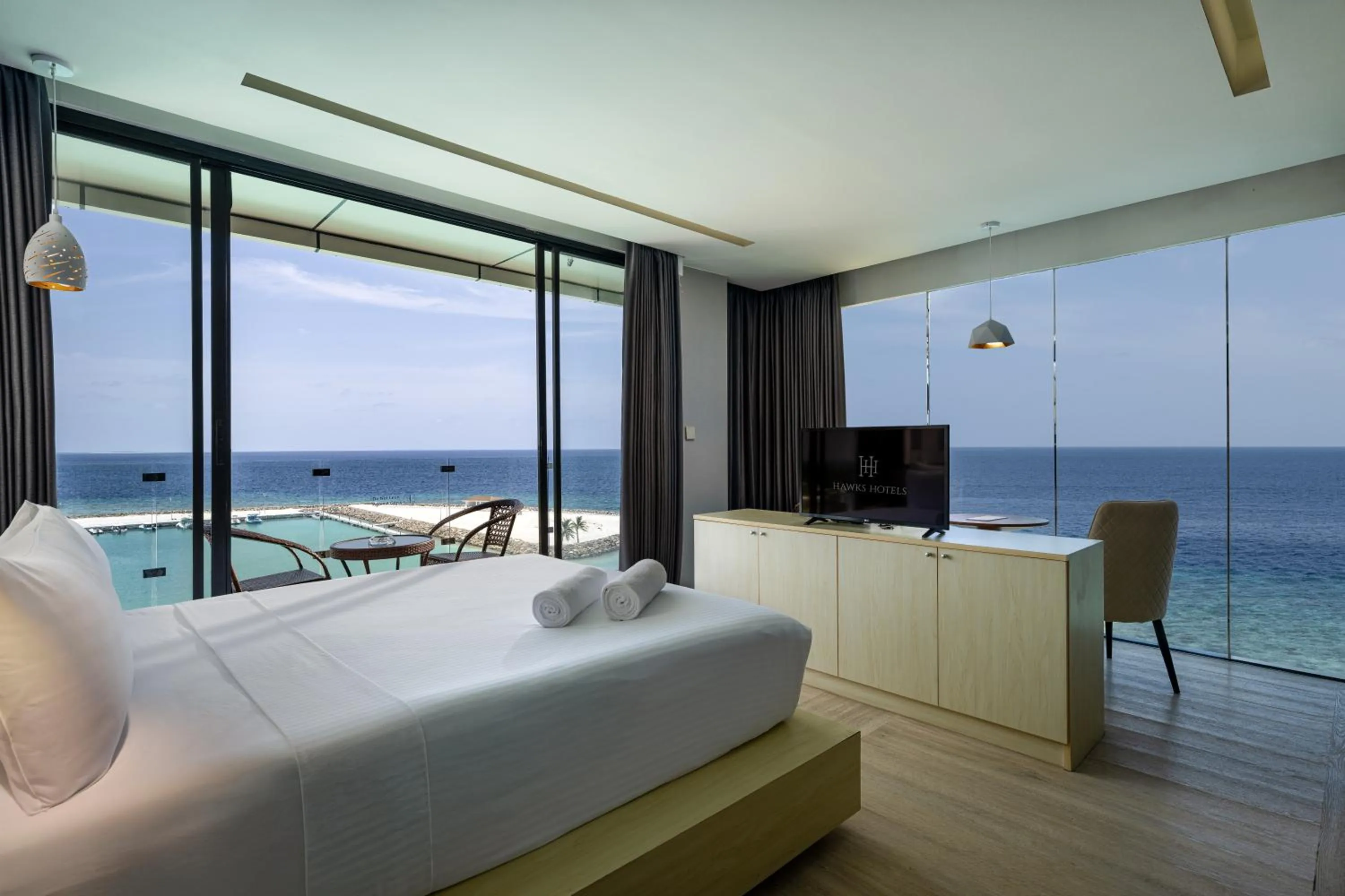 Balcony/Terrace in Swarn by Hawks Hotels Kamadhoo Baa Atoll