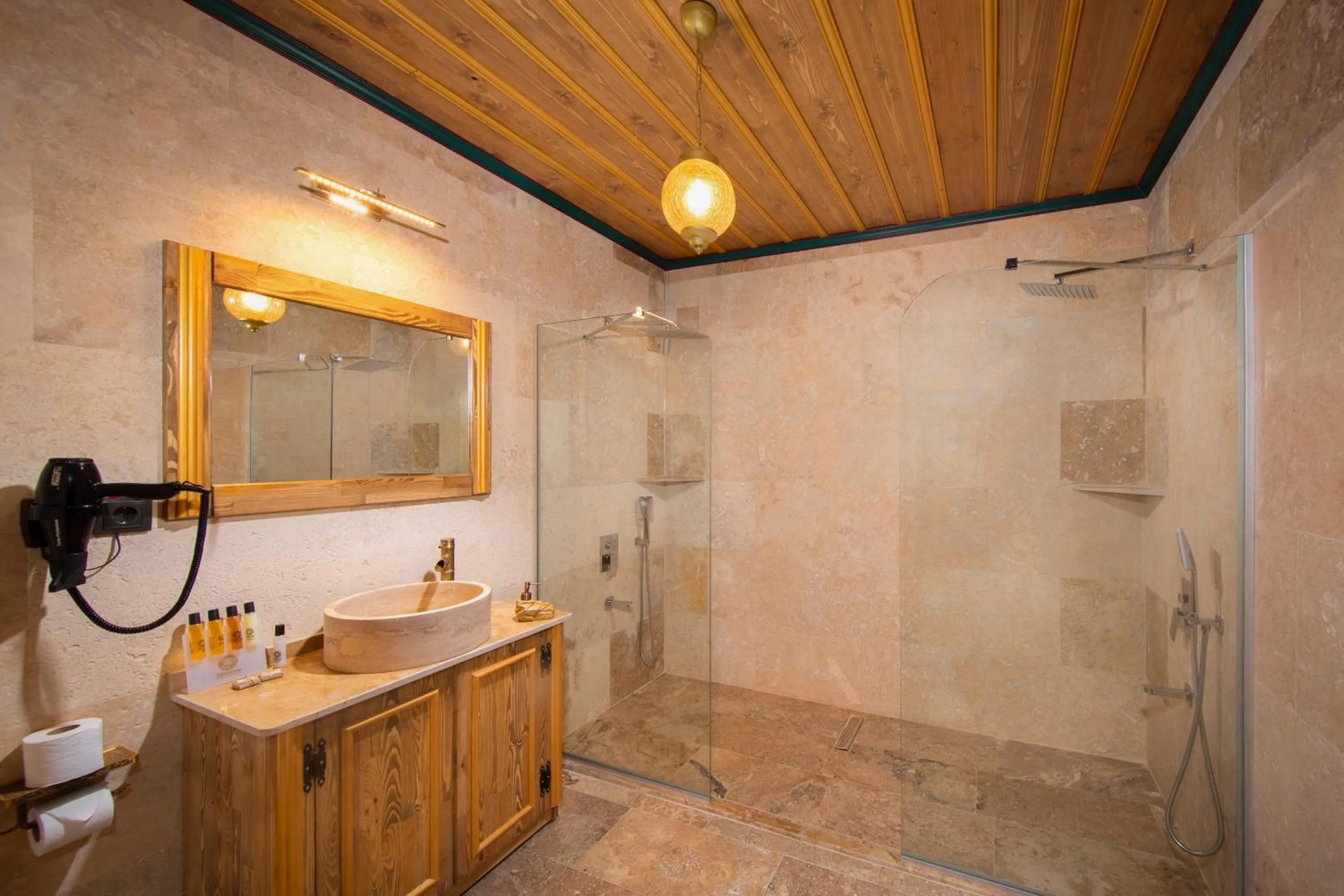 Shower in Dionysos Cave Cappadocia Hotel