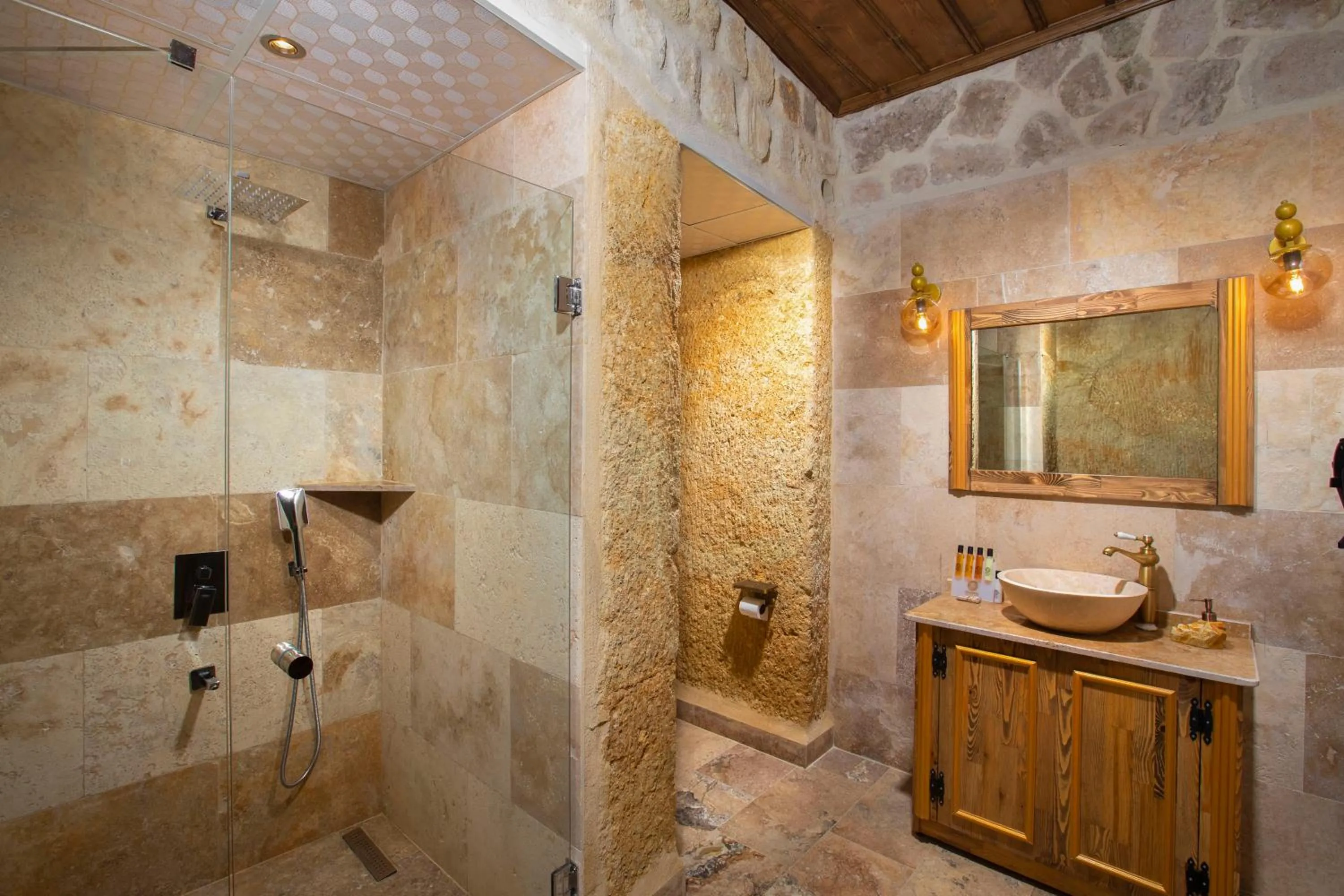 Shower in Dionysos Cave Cappadocia Hotel