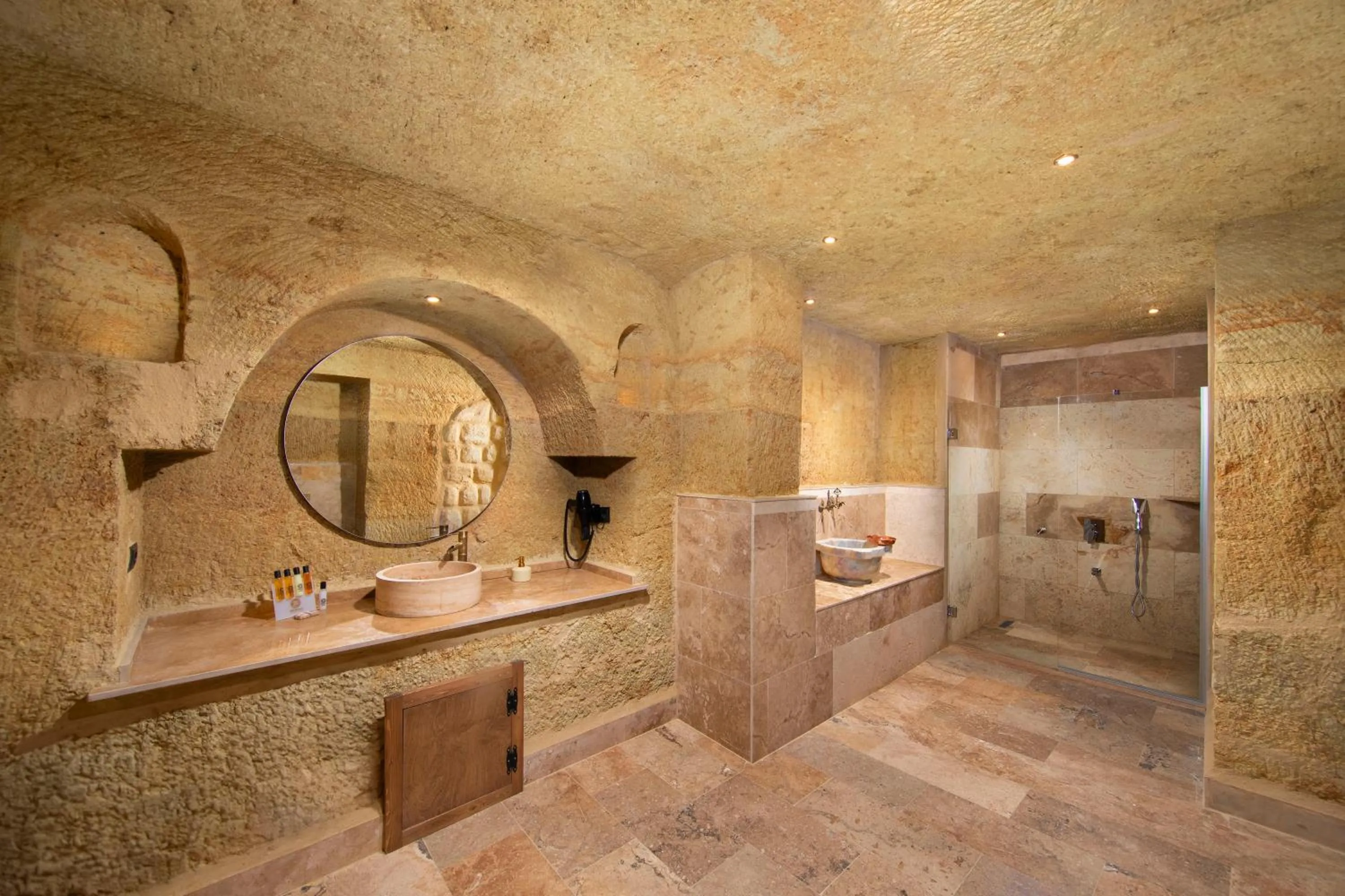 Shower in Dionysos Cave Cappadocia Hotel