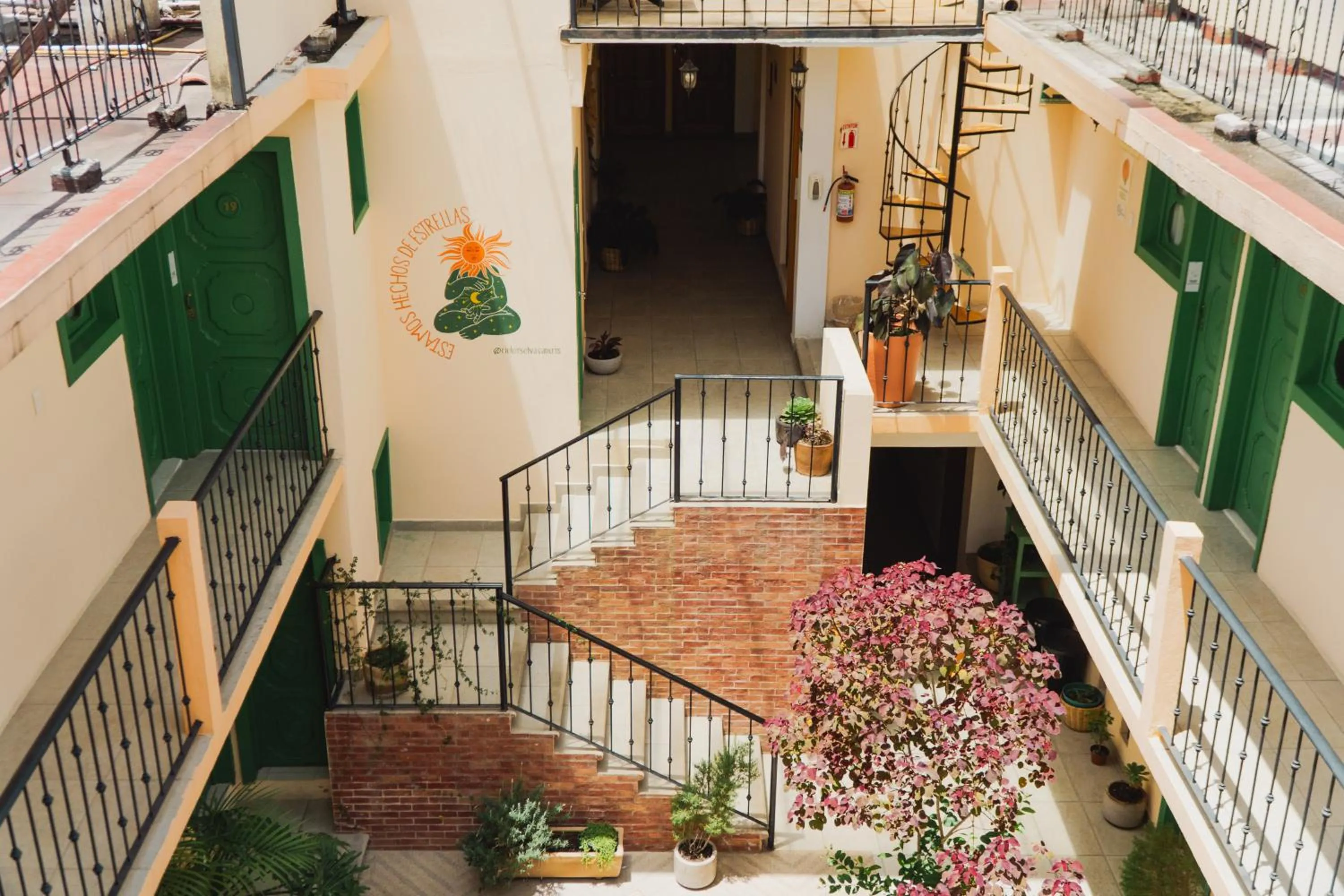 Inner courtyard view in Hotel Cielo y Selva, San Cristobal de las Casas