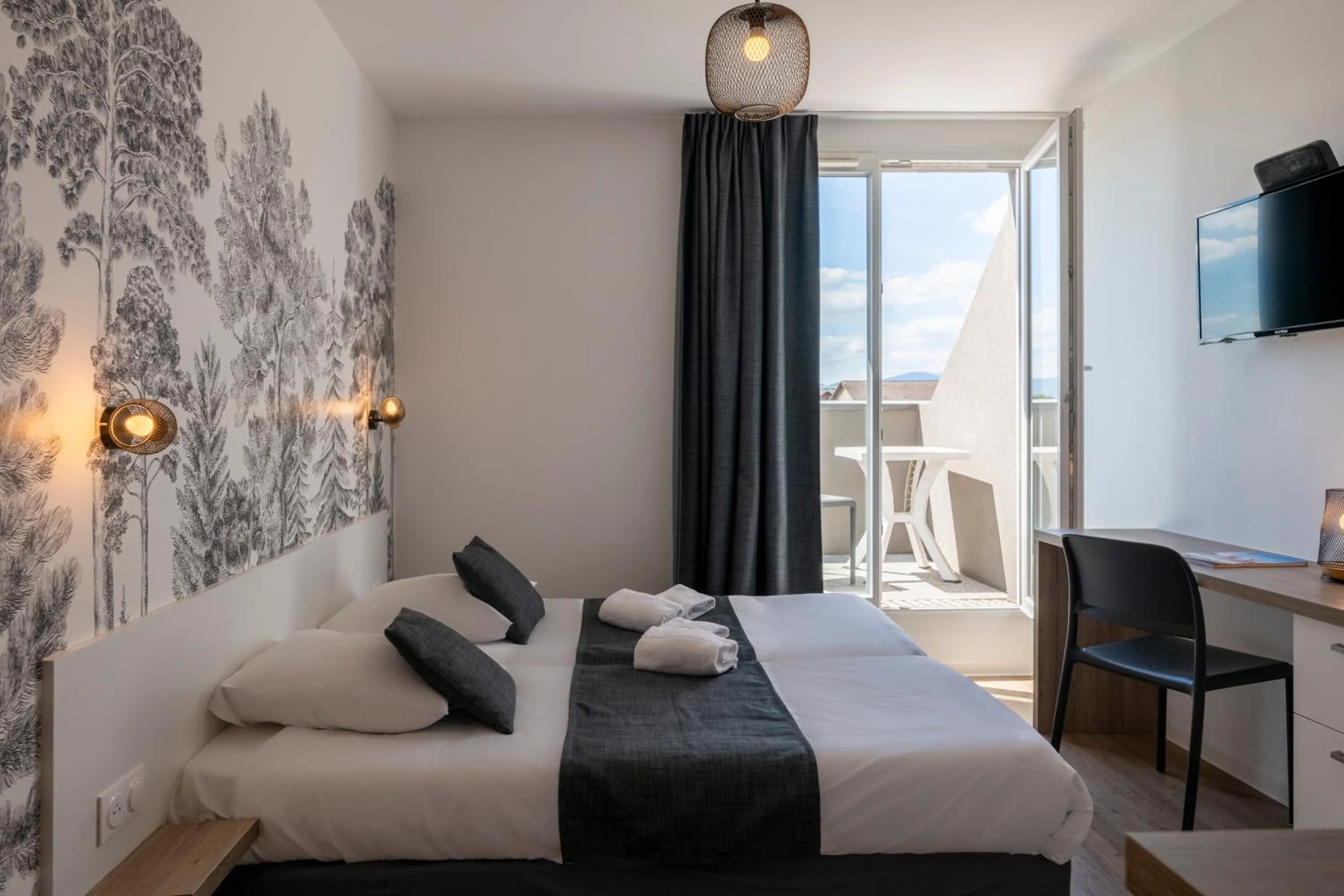 Bed in Lagrange Apart Hôtel Mulhouse Saint Sauveur