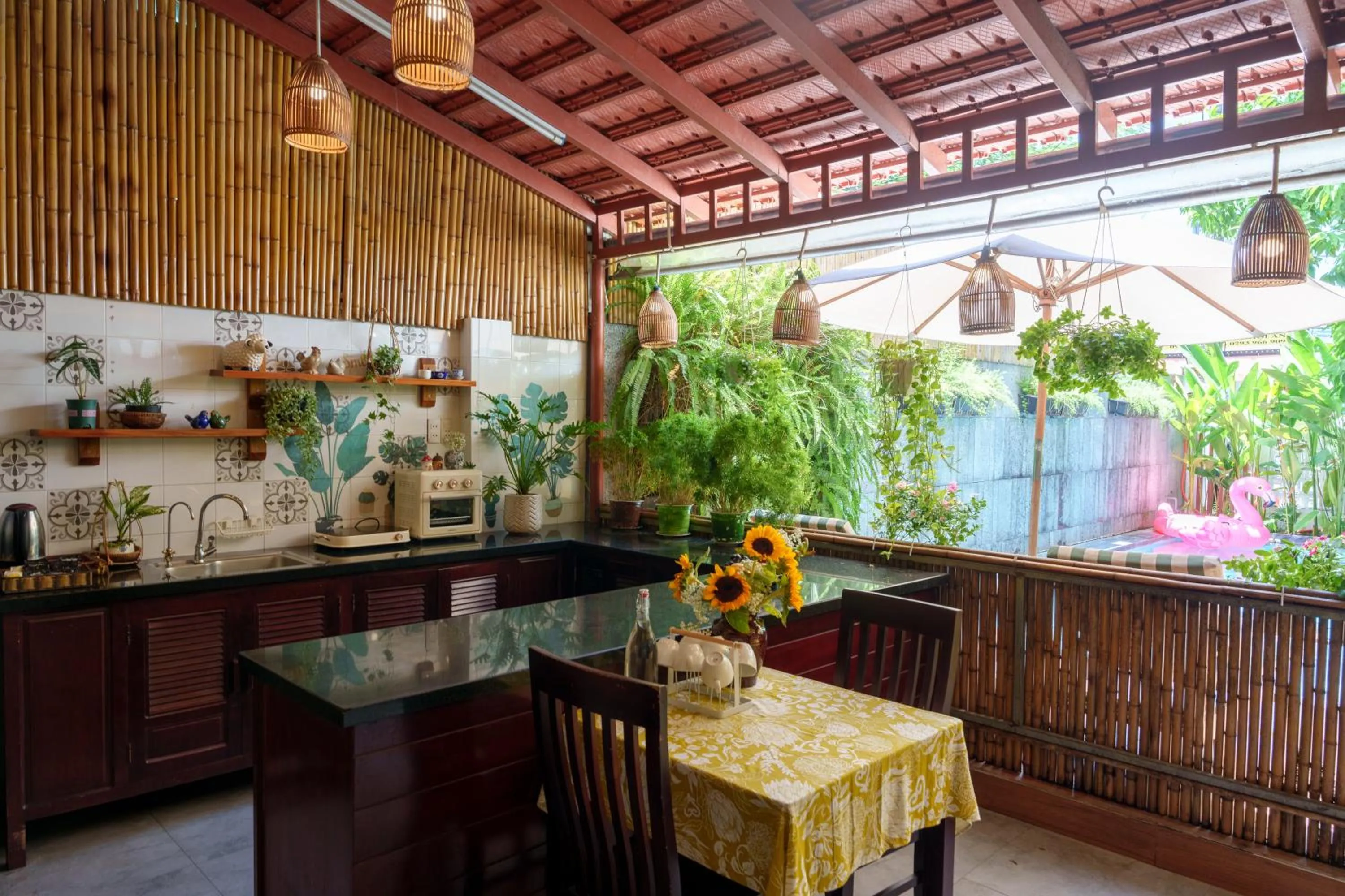 kitchen in Thien Tan Villa with Private Pool