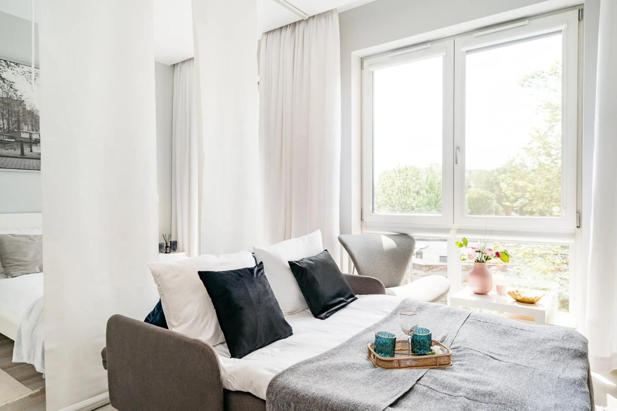 Bedroom, Bed in Bright Apartments - LoftAffair