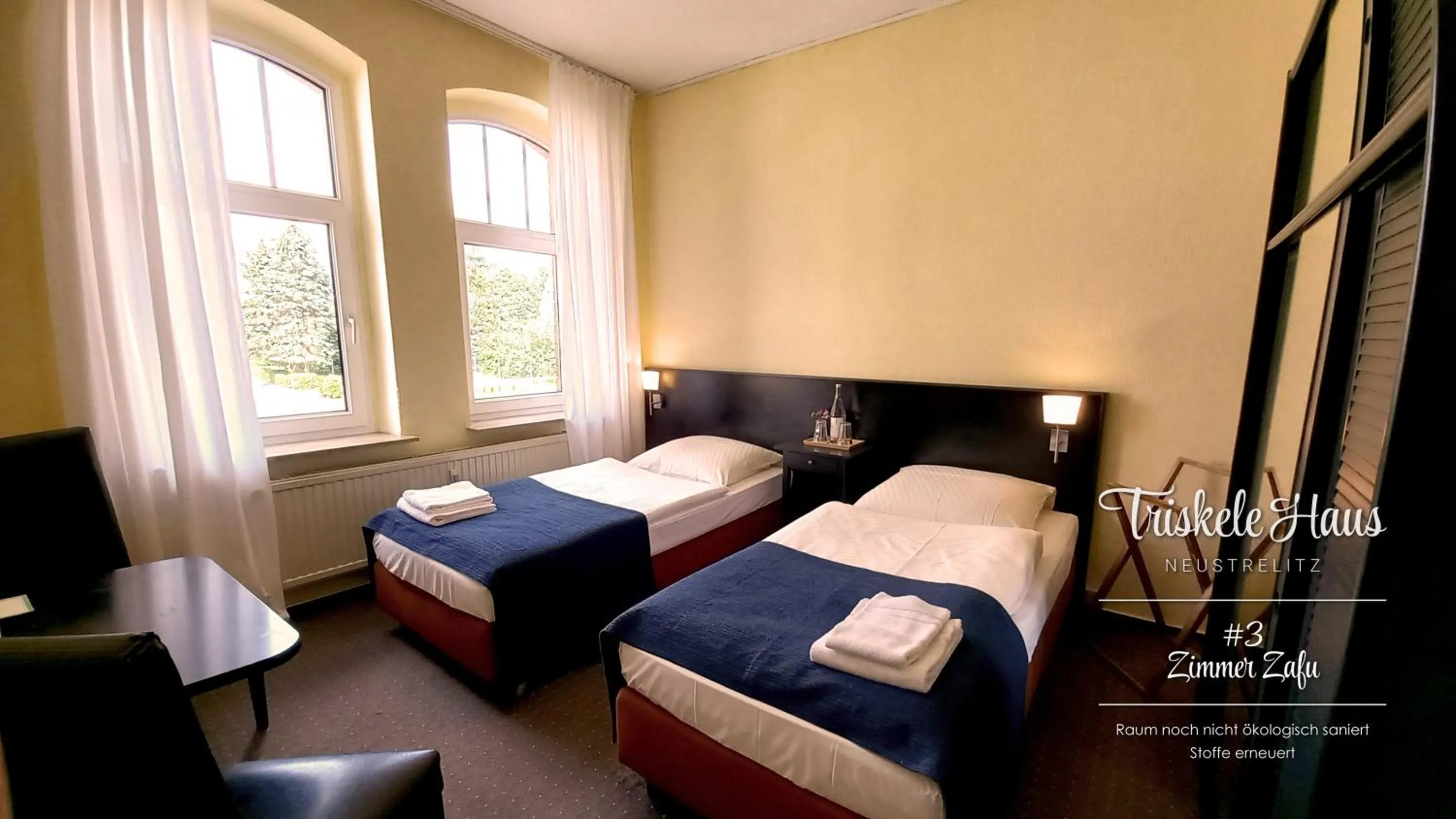 Bed in Triskele Haus - Ökologisches Gästehaus der Heilstätte Strelitz