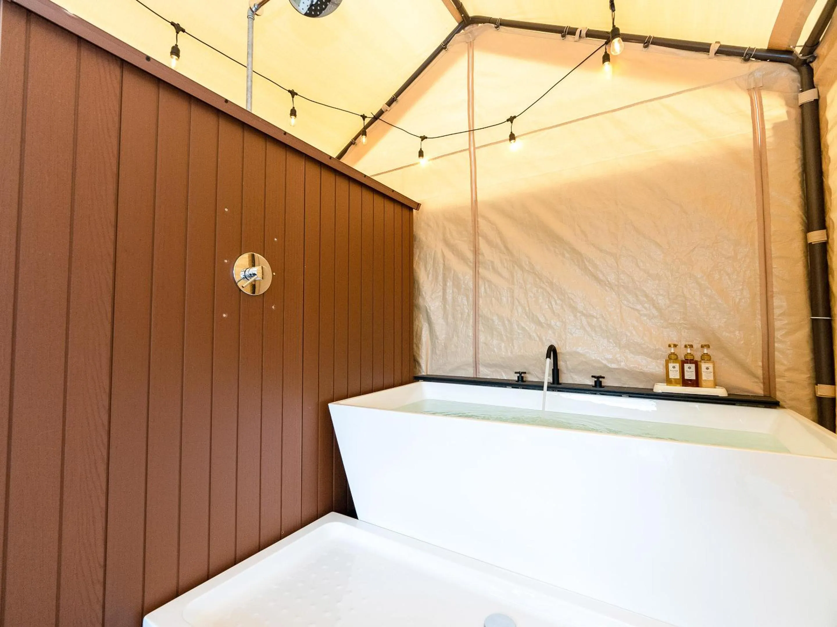 Bath, Bed in SPRINGS VILLAGE 足柄 丹沢温泉リゾート＆グランピング