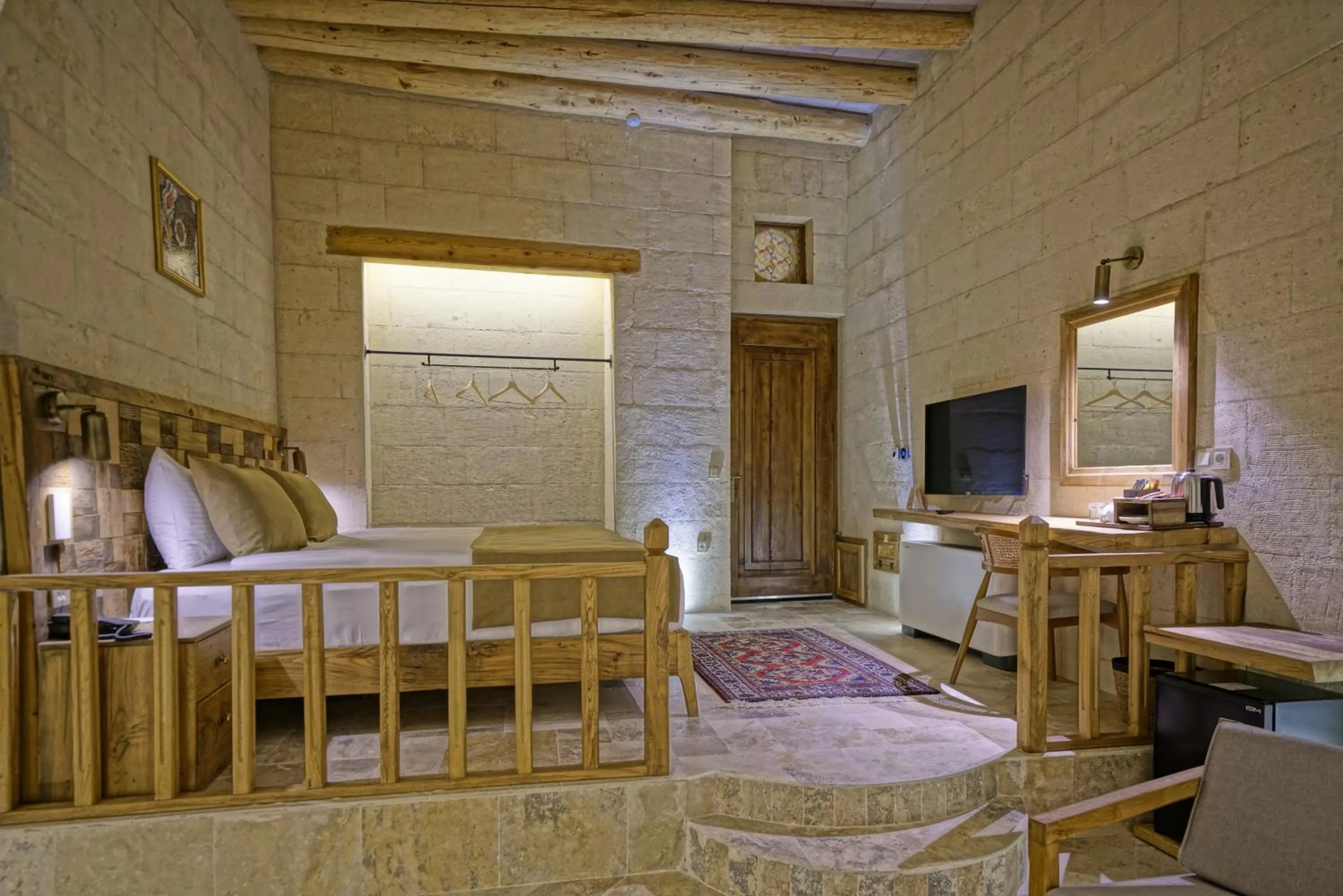 Bed in Kappadoks Cave Hotel