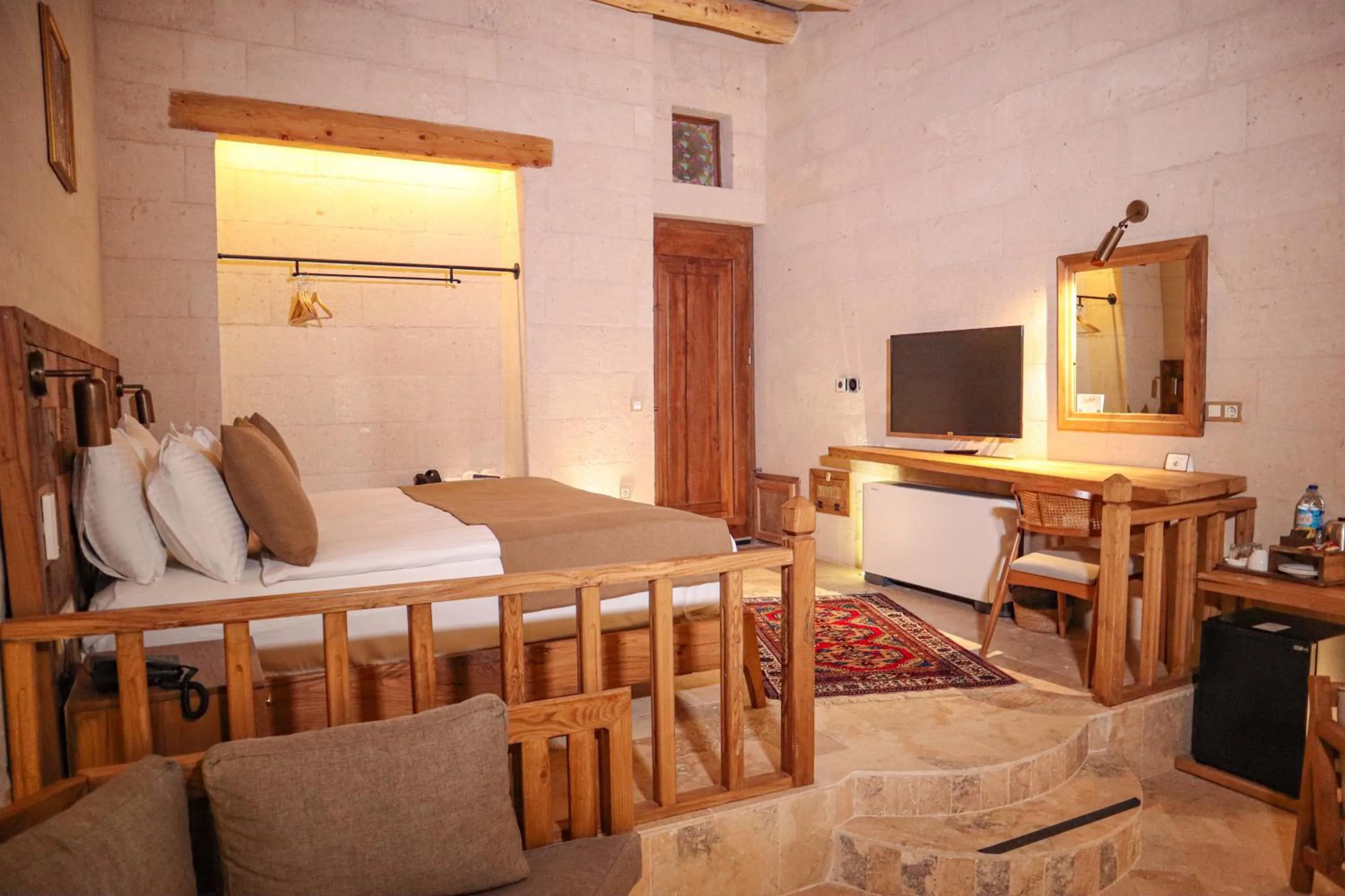 Bed in Kappadoks Cave Hotel