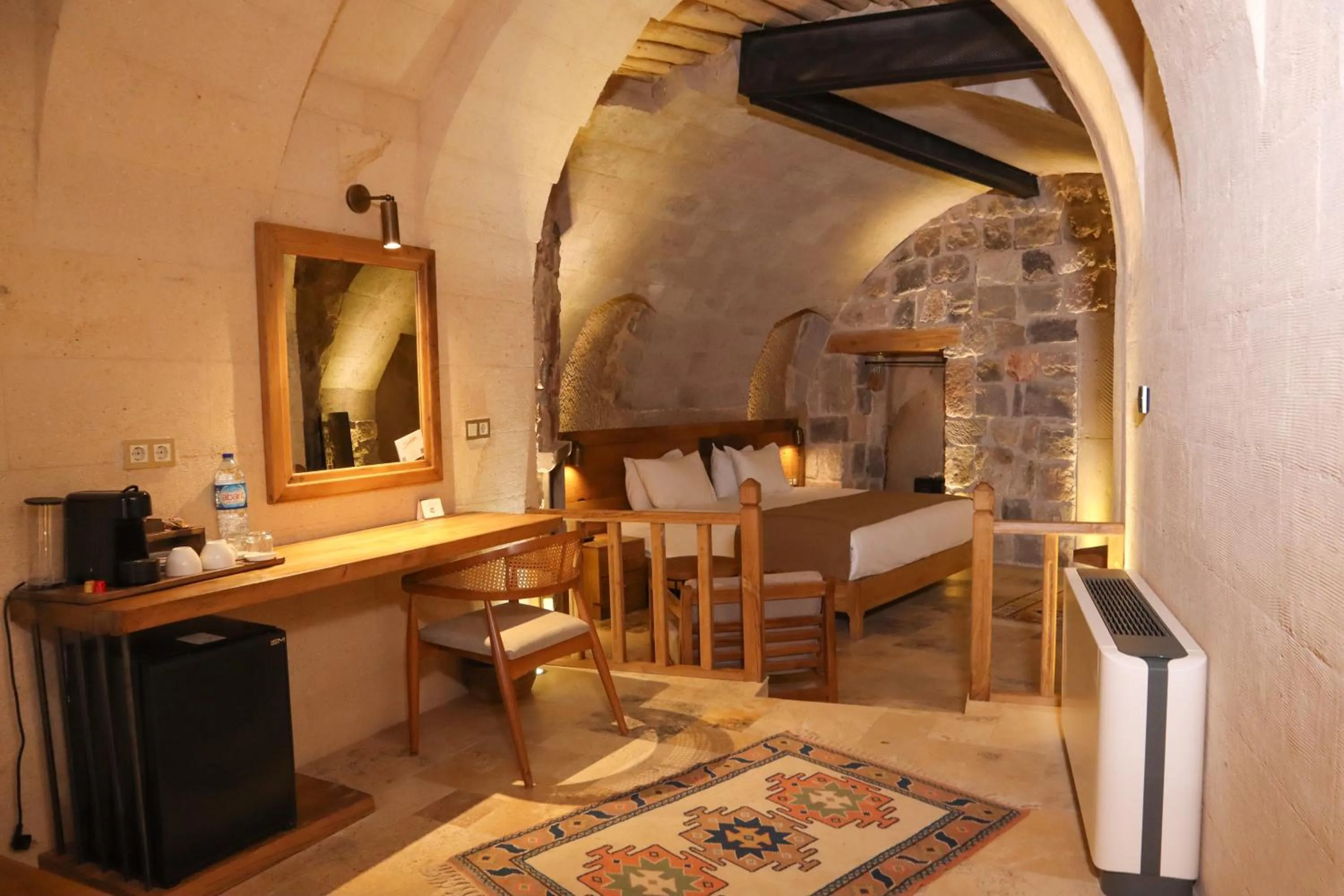 Bed in Kappadoks Cave Hotel