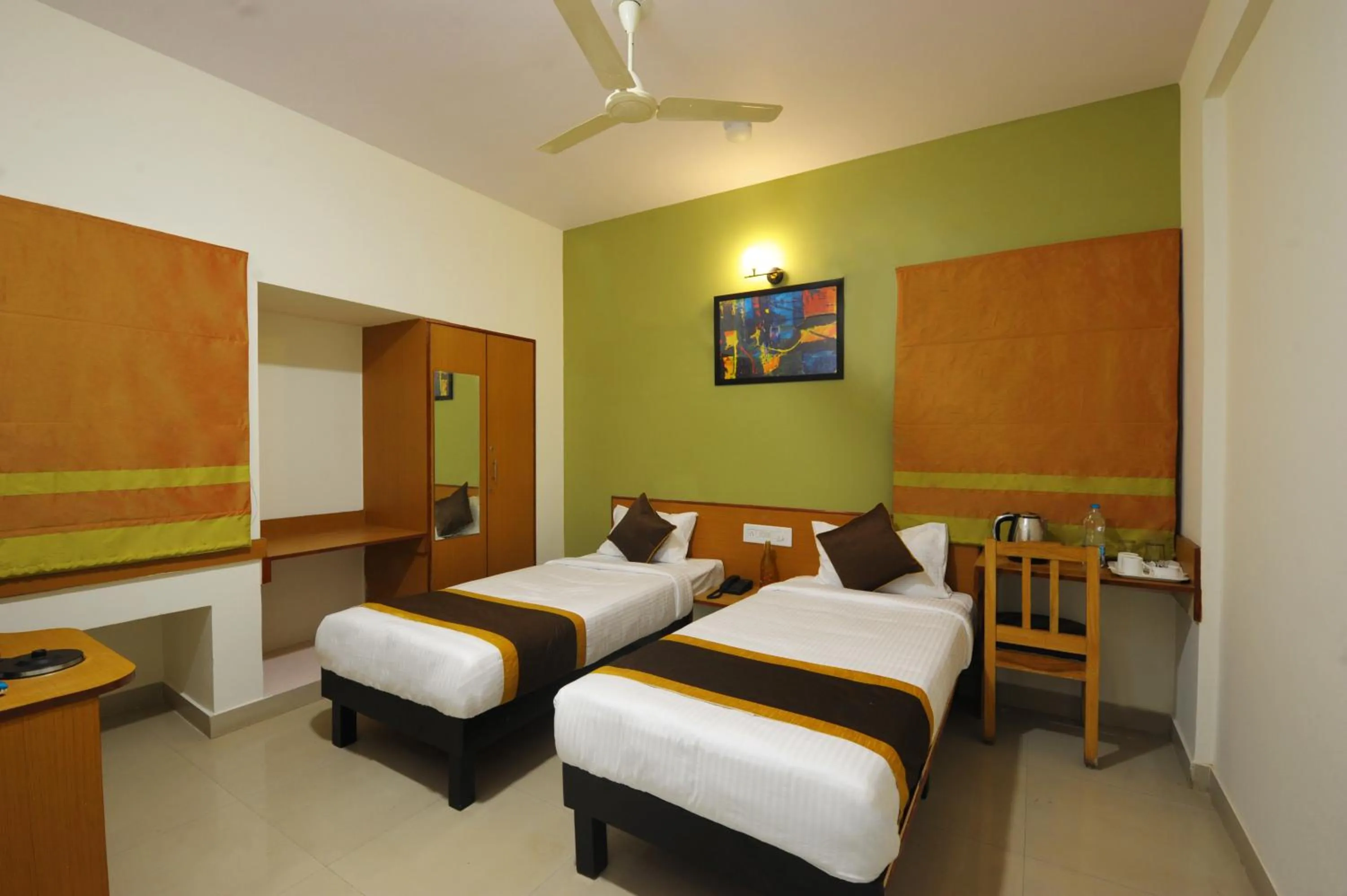 View (from property/room), Bed in Airport Bliss Boutique Hotel Near Kempegowda International Airport Bangalore