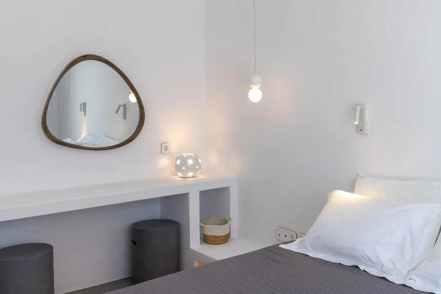 Bedroom, Bed in White Holidays Project