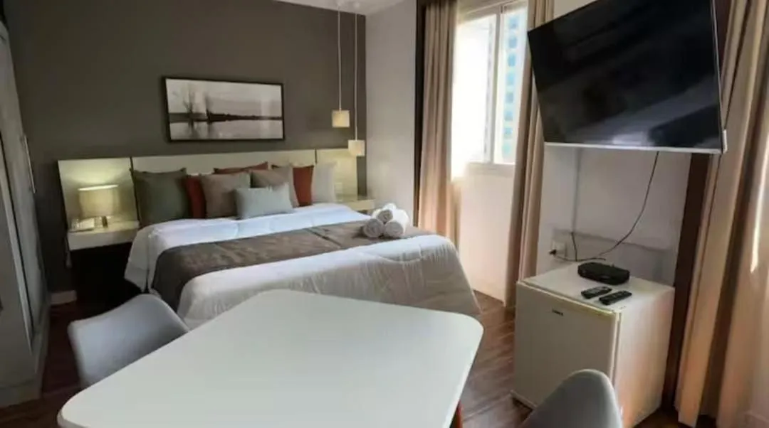 Bed in Elegant Flat Paulista Alameda Campinas Garagem , Pool, Ar Cod,