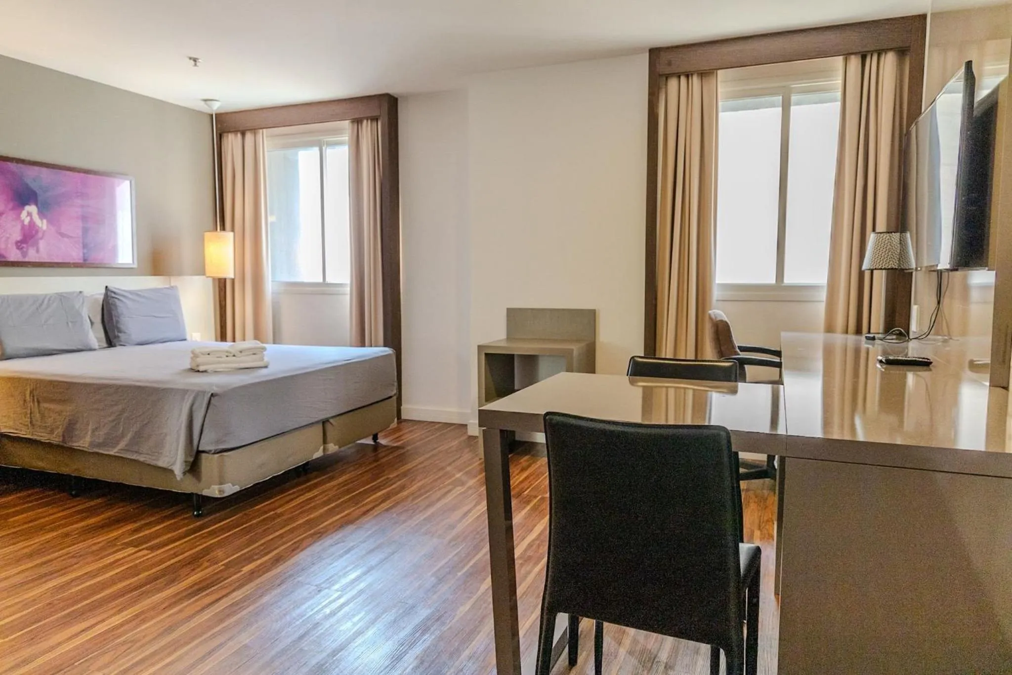 Bed in Elegant Flat Paulista Alameda Campinas Garagem , Pool, Ar Cod,