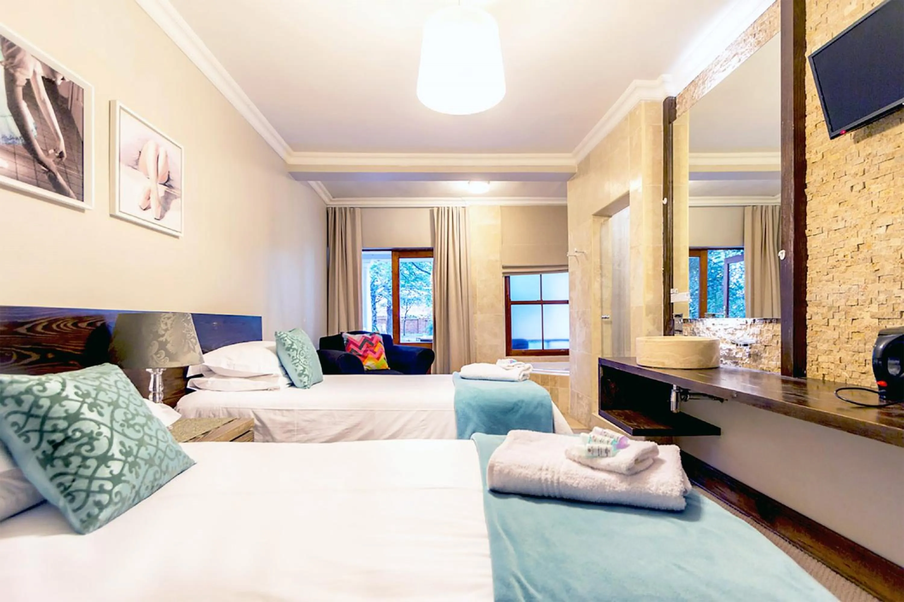 Decorative detail, Bed in OR Tambo Guest House