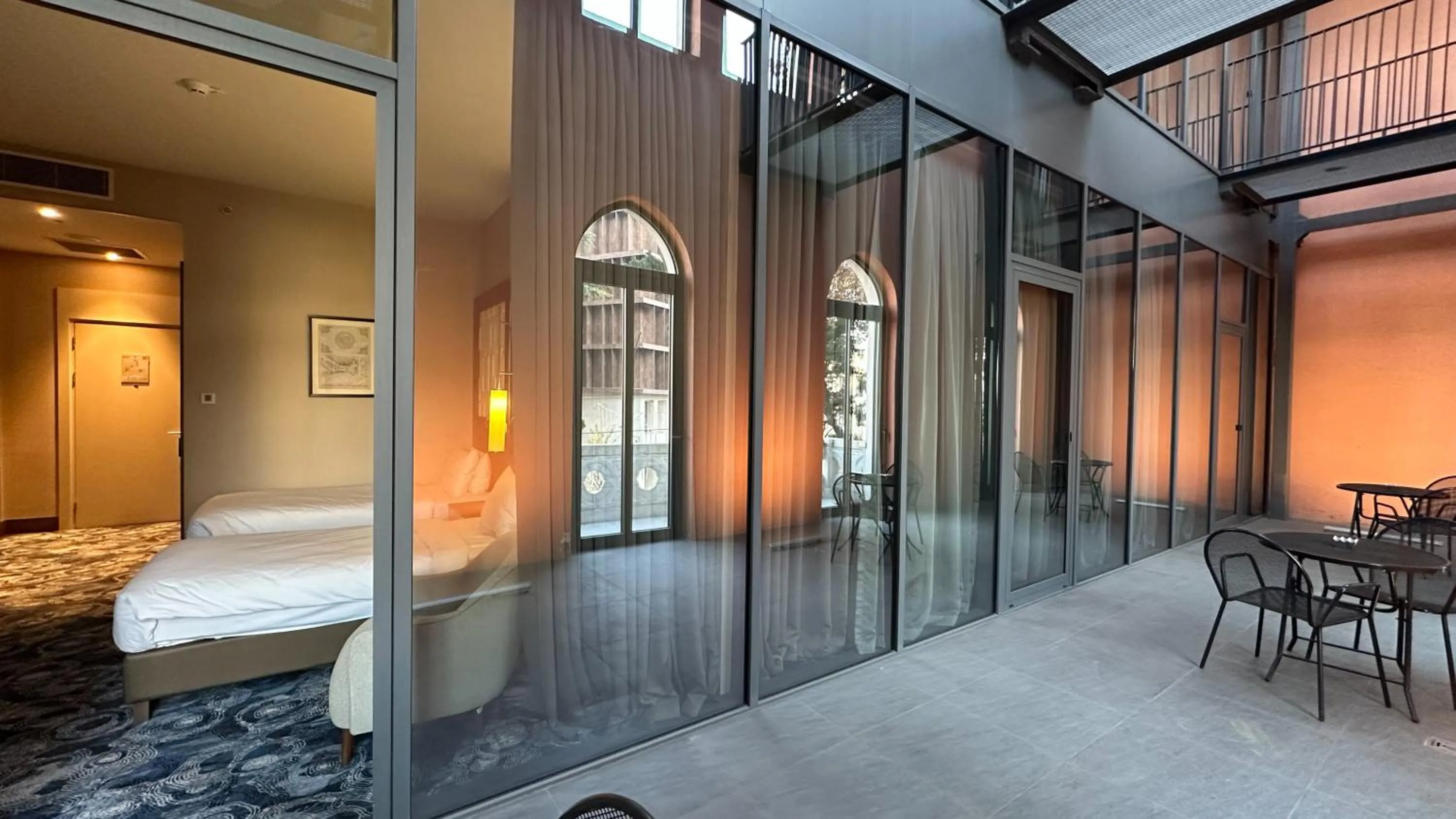 Balcony/Terrace, Bed in Tbilisi Philharmonic Hotel by Mercure