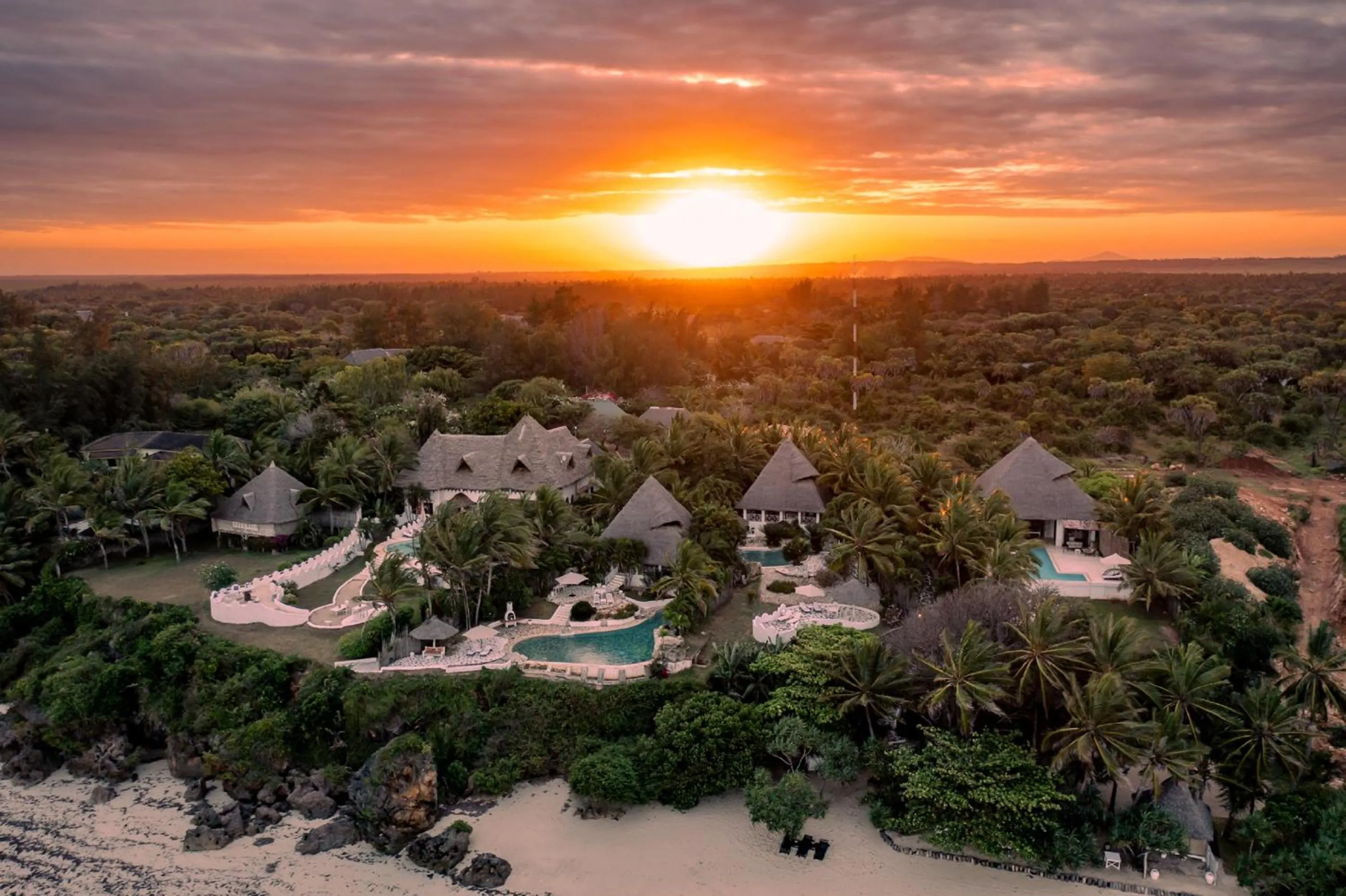 Sunset in Msambweni Beach House and Private Villas