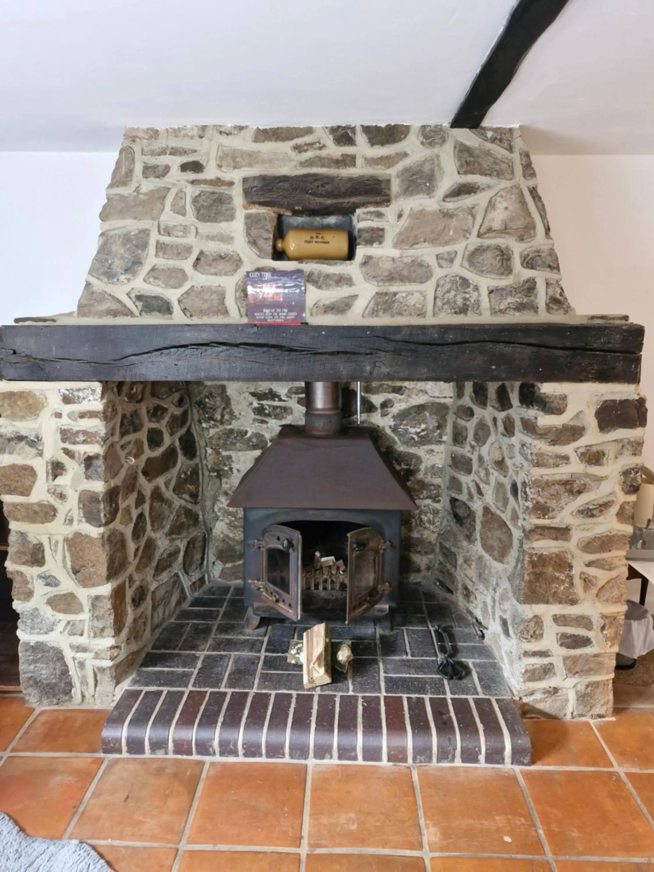 fireplace in The Cridford Inn