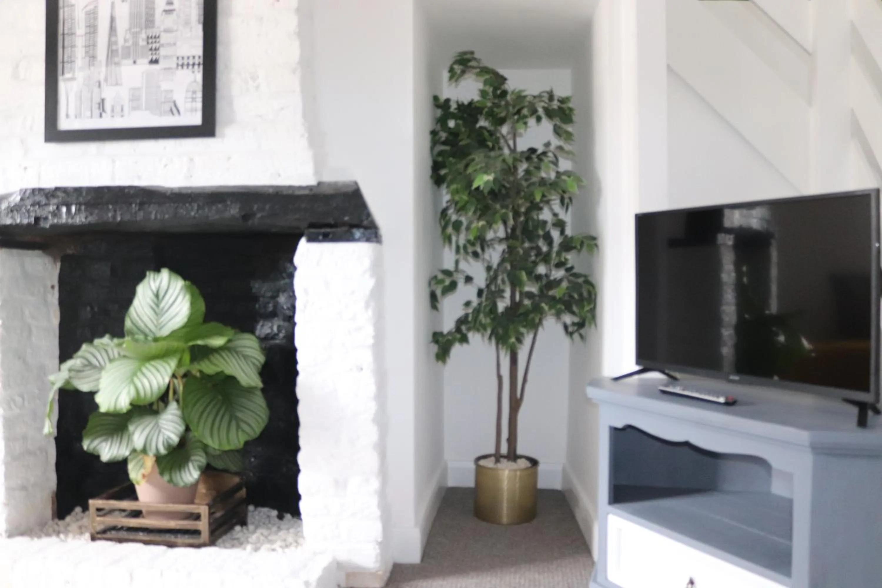 Living room in Grade I listed luxury apartment in Hertfordshire
