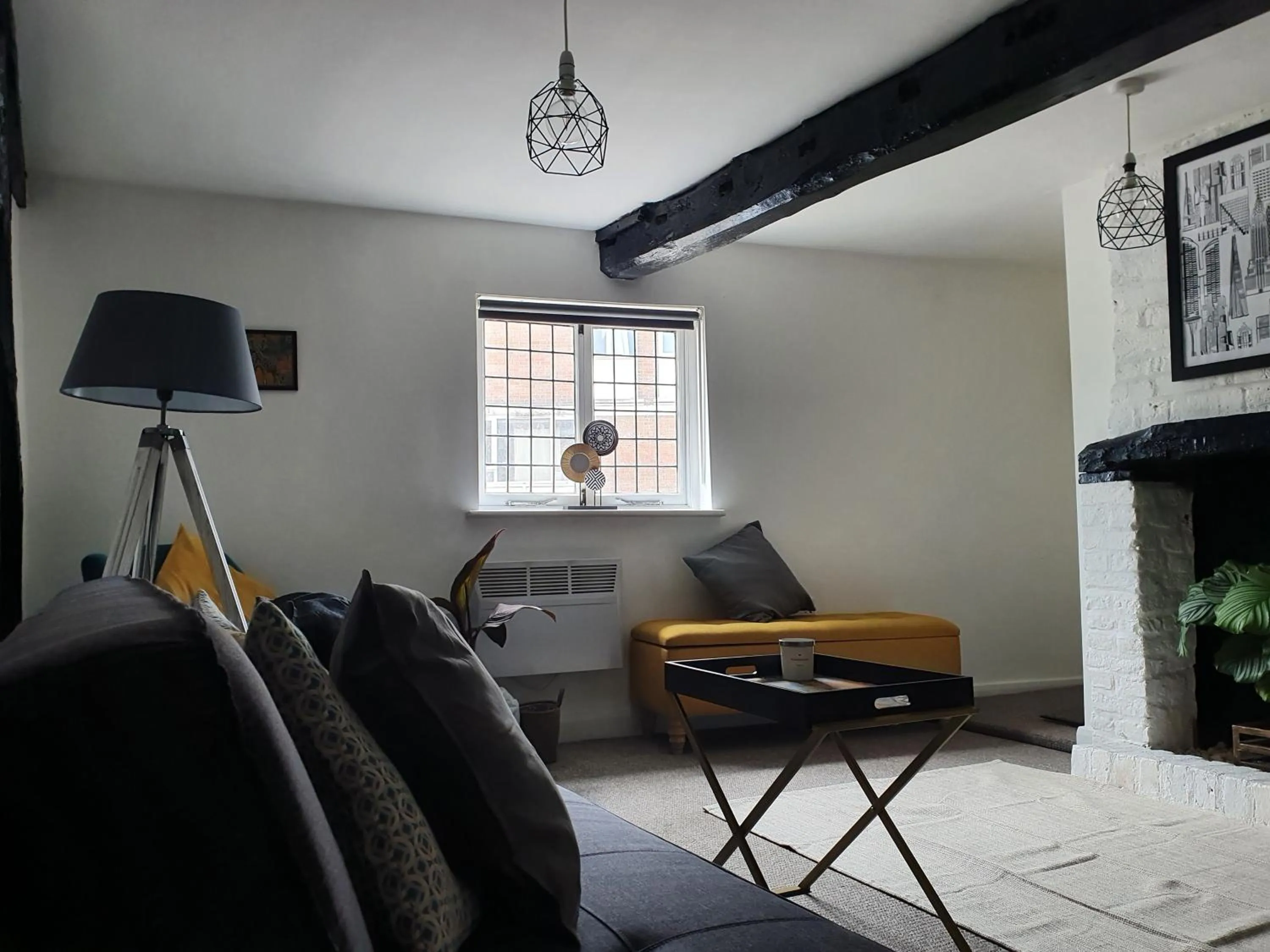 Living room in Grade I listed luxury apartment in Hertfordshire