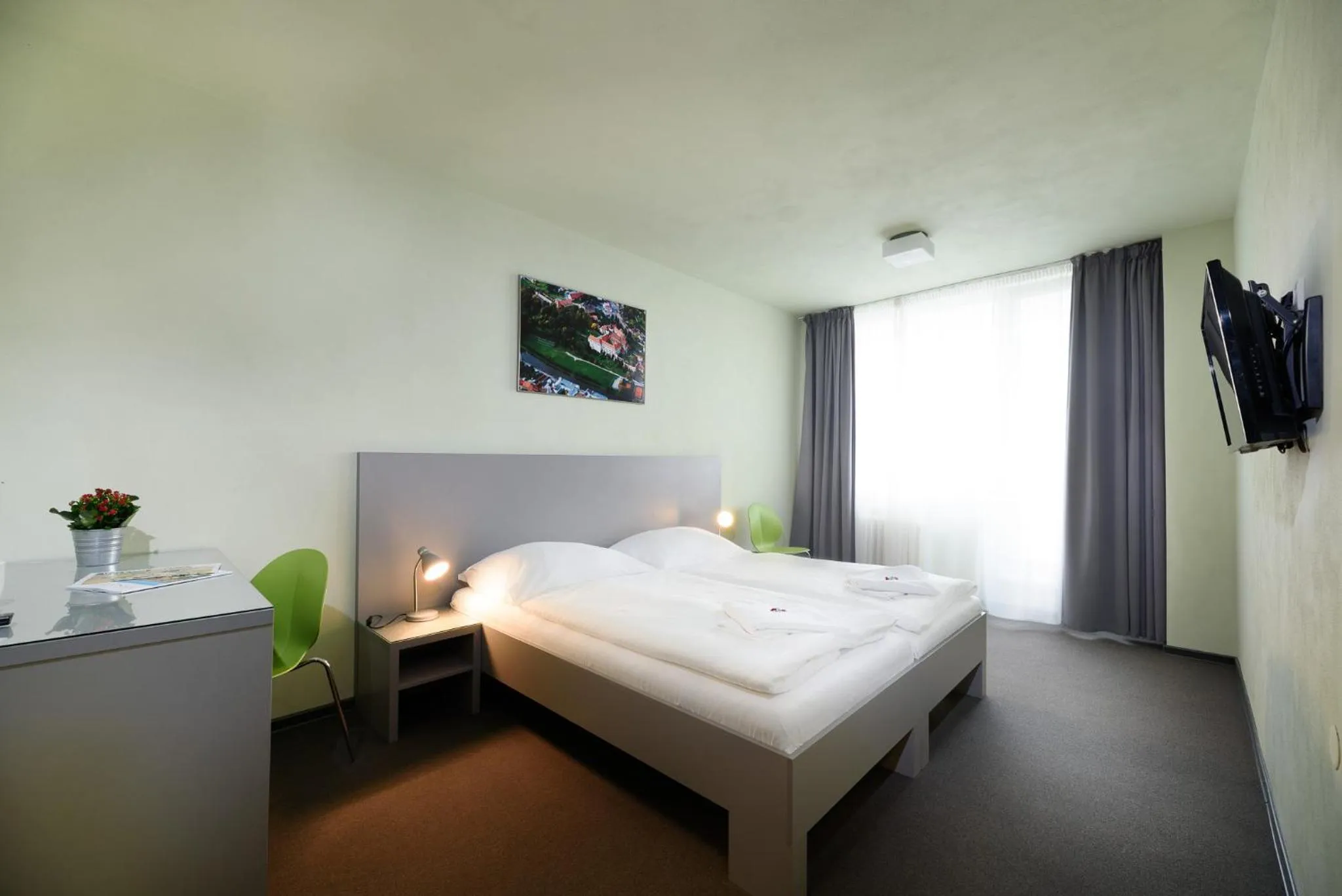 Bed in Hotel Atom Třebíč