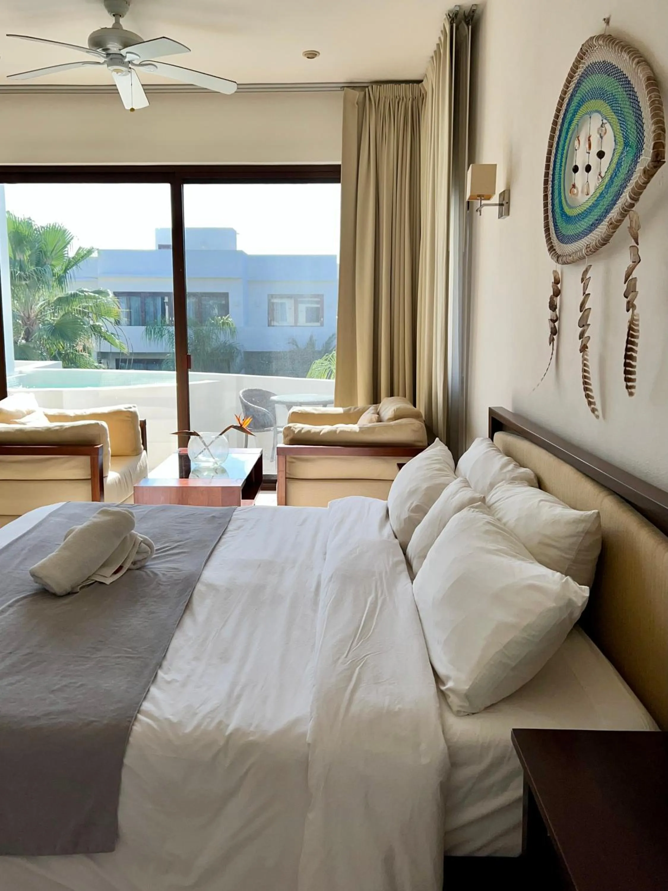 Photo of the whole room, Bed in Amazing Luxury Penthouse with sunset,sunrise view, private Jacuzzi and rooftop pool