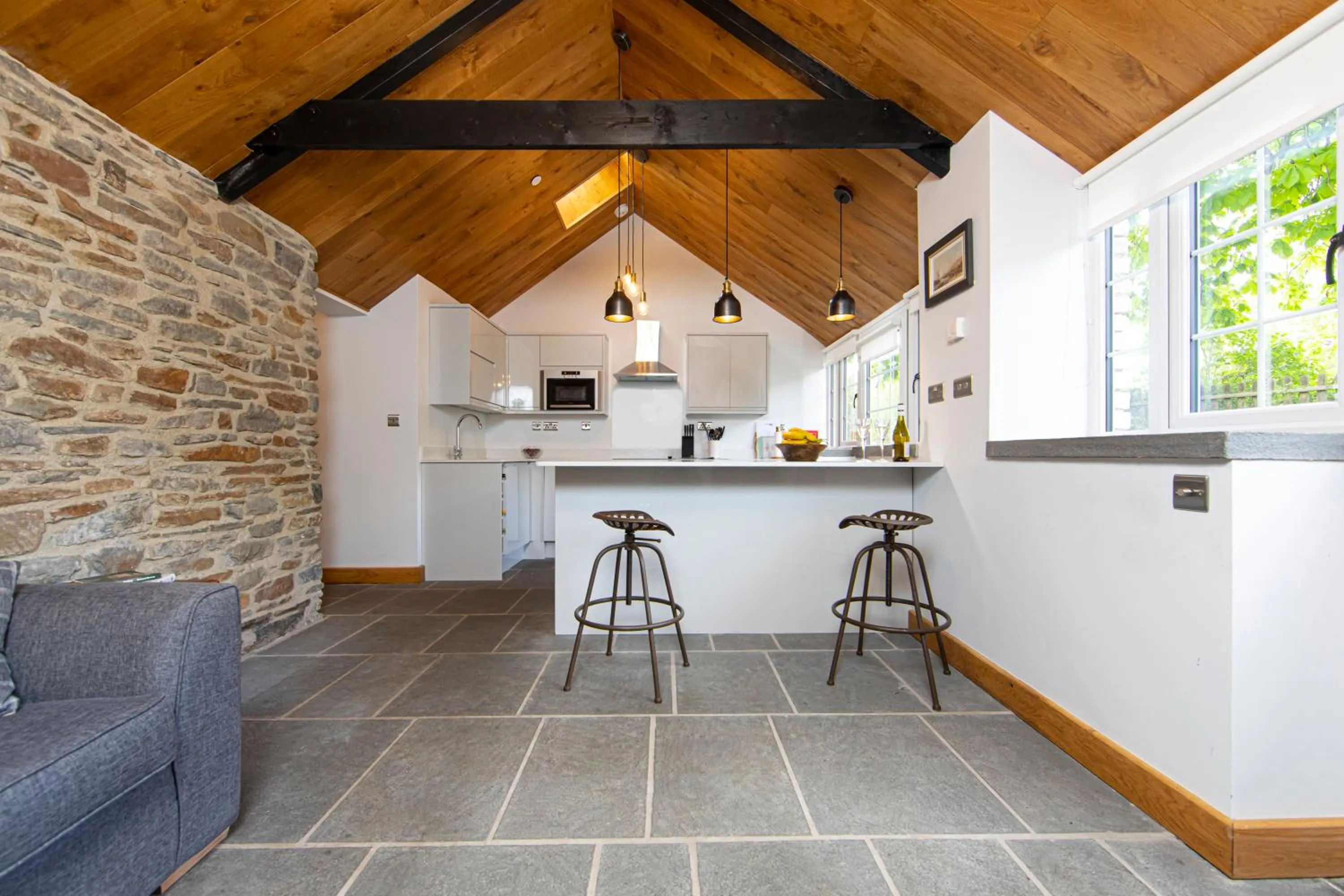 Kitchen or kitchenette in Swansea Valley Holiday Cottages