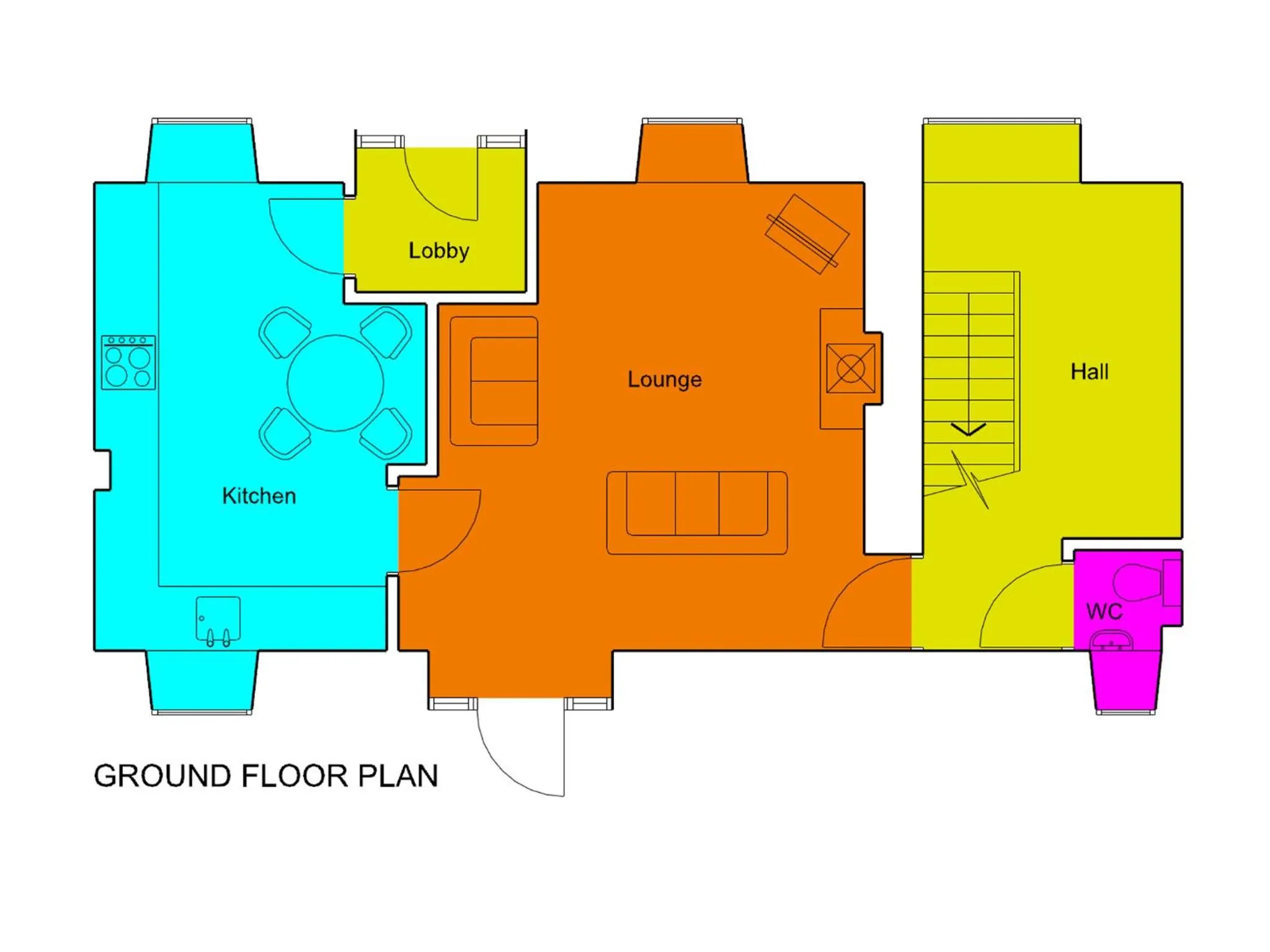 Floor plan in Swansea Valley Holiday Cottages